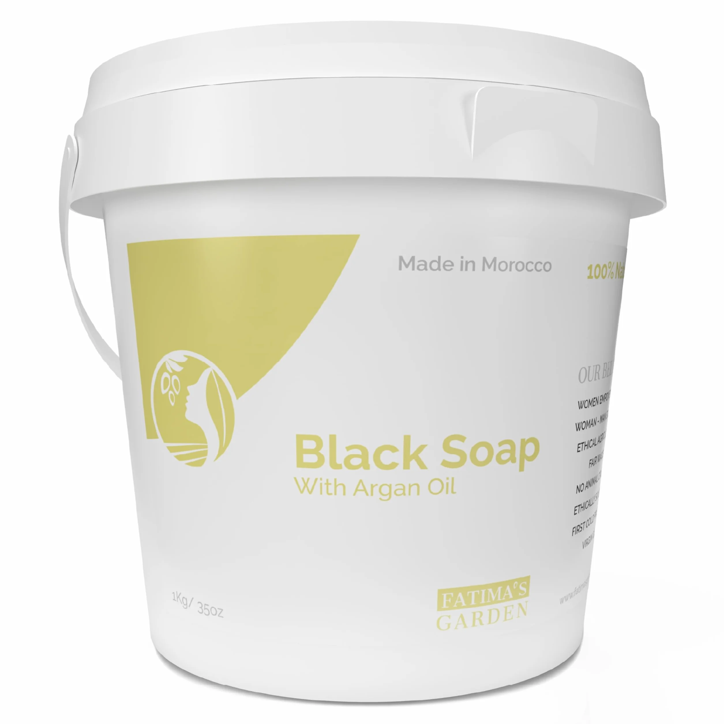 Savon Noir à l'Huile d'Argan Nettoyant Exfoliant 1kg