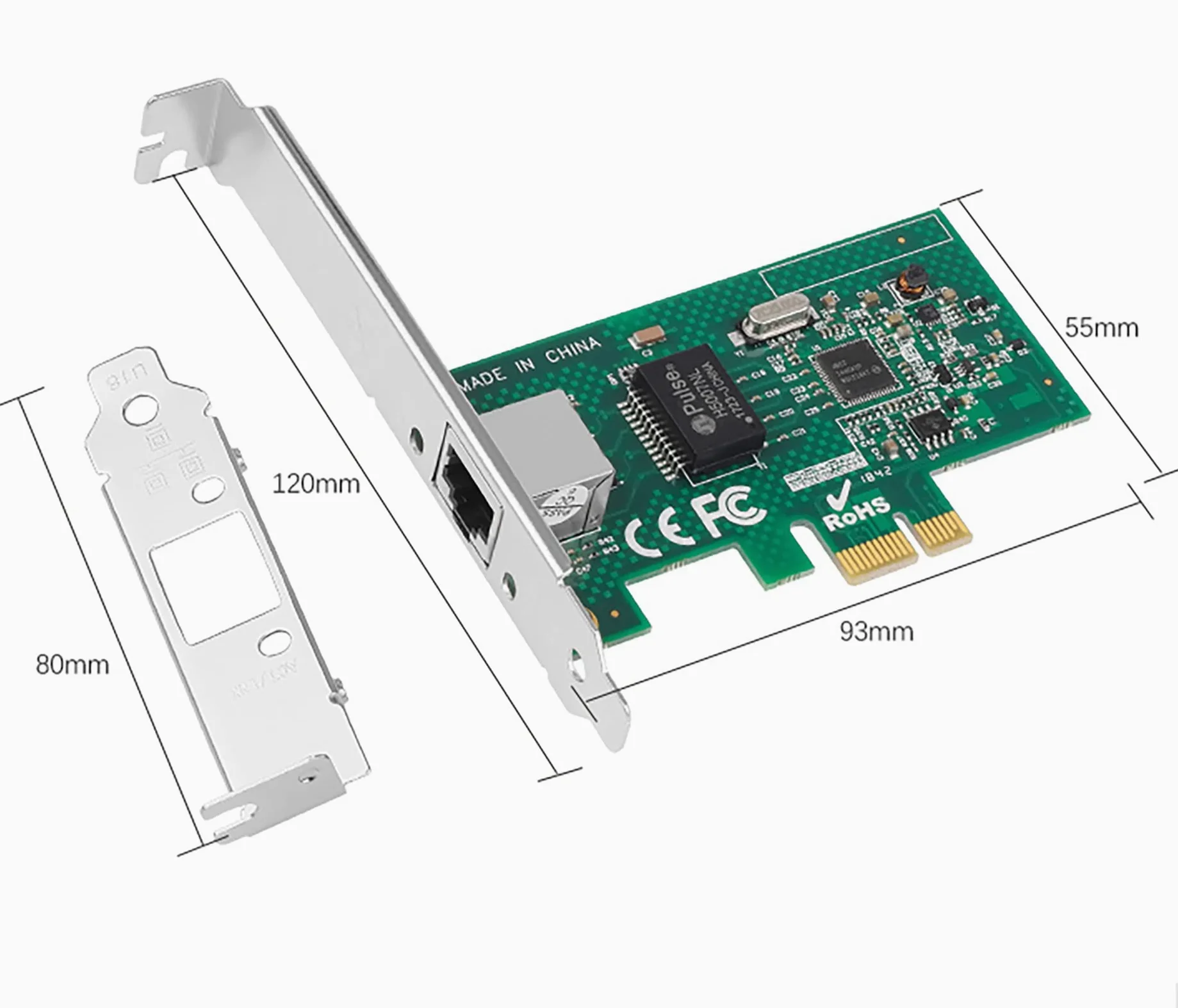 Carte réseau PCIe Gigabit 1000 m PCI Express Ethernet avec Intel I210AT LAN NIC pour prise en charge PXE pour Windows/Windows Server/Linux (design de protection Lightning) (ST729)