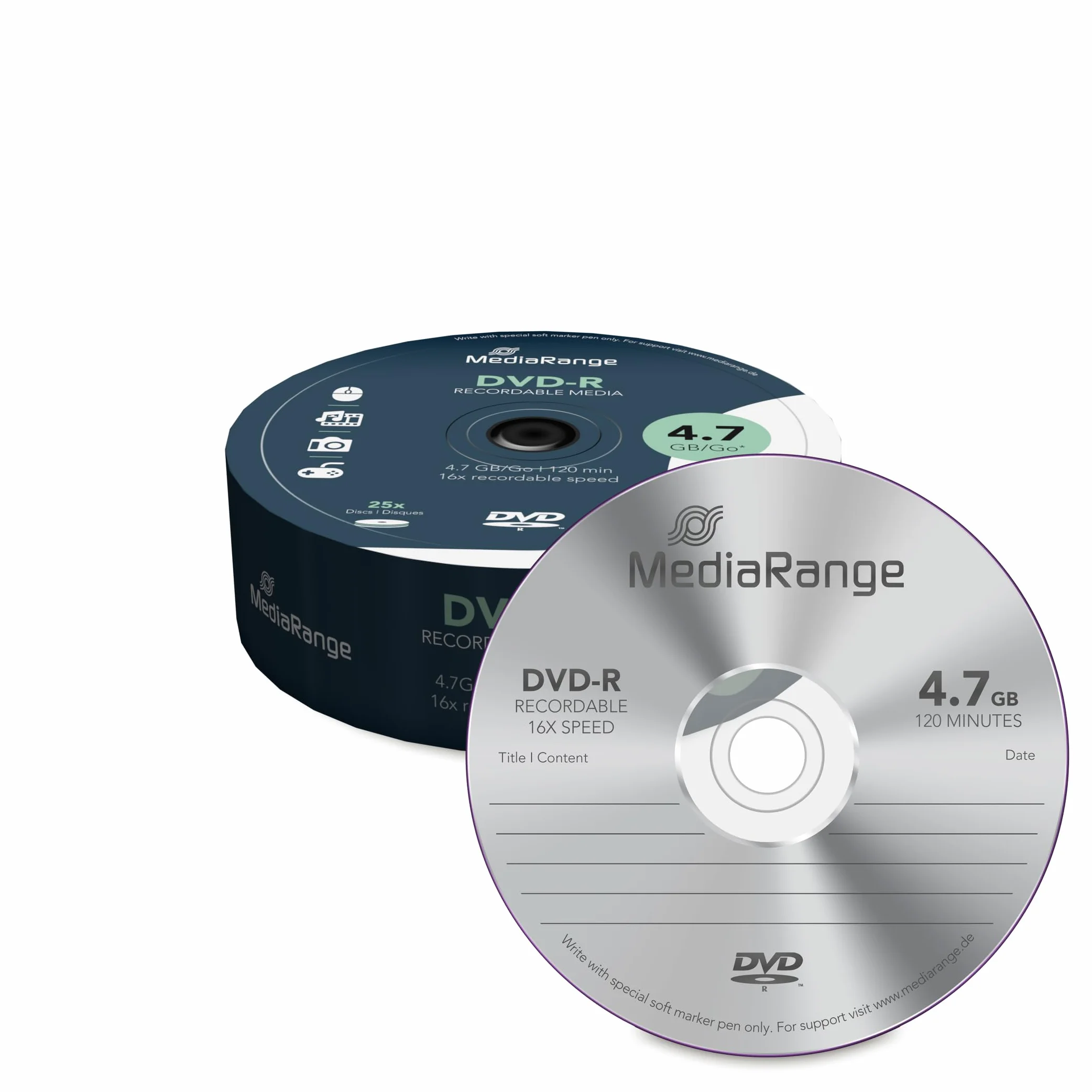 Mediarange MR403 DVD-R 4.7GB 16x Cake Box 25