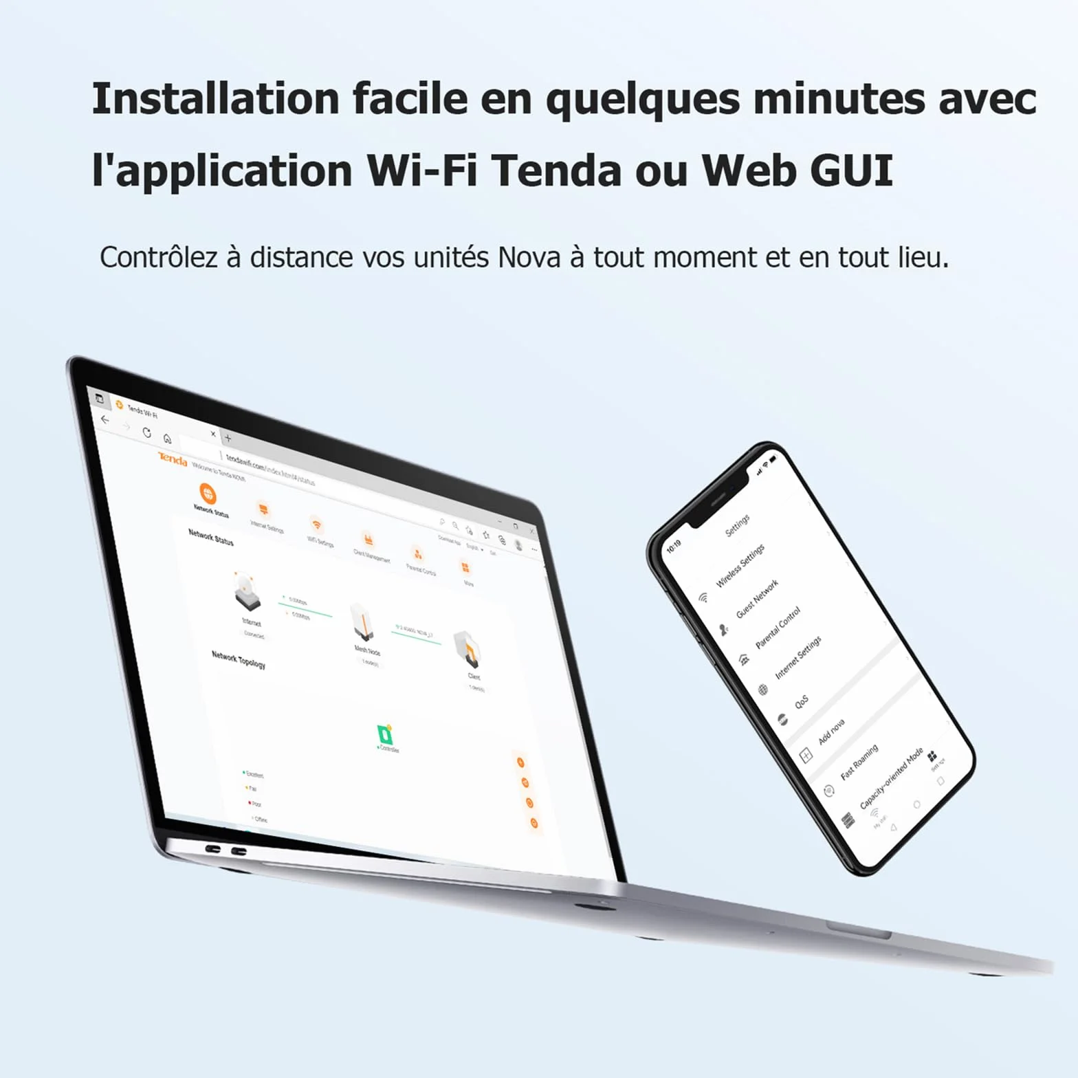 Tenda Nova Mesh MX3 (3 Packs) Système WiFi 6 Mesh AX1500 Routeur Double Bande Couverture 270㎡