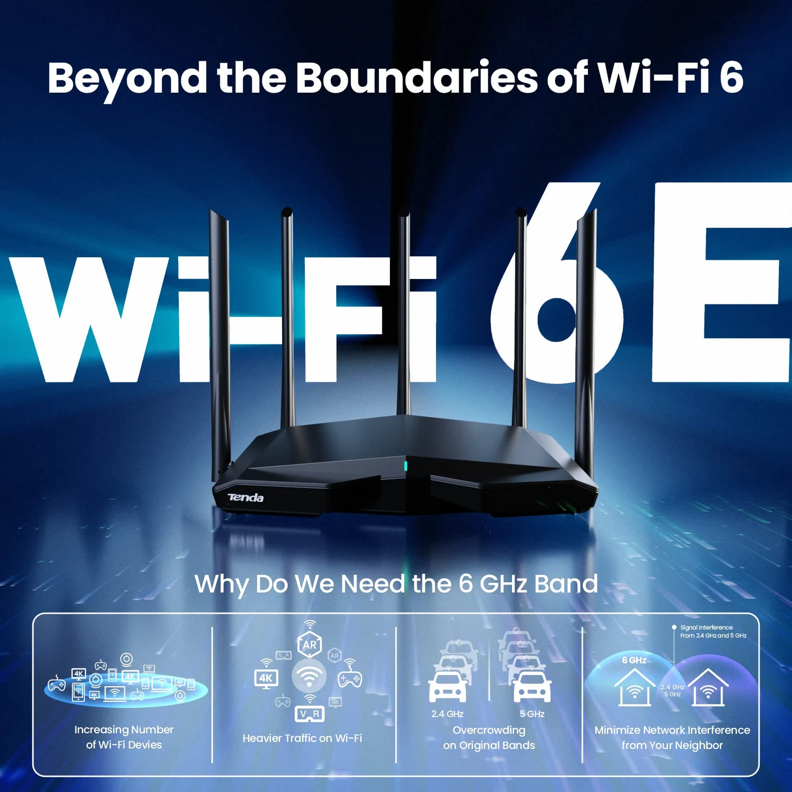 Tenda AXE5700 Routeur WiFi 6E Tri-Band (RX27 Pro)