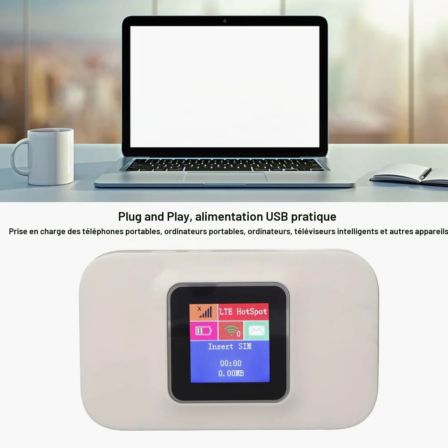 JTLB Routeurs WiFi de Poche 5G, Emplacement pour Carte SIM Plug and Play 300Mbps 5G USB WiFi Portable pour Les Entreprises à Domicile en Europe
