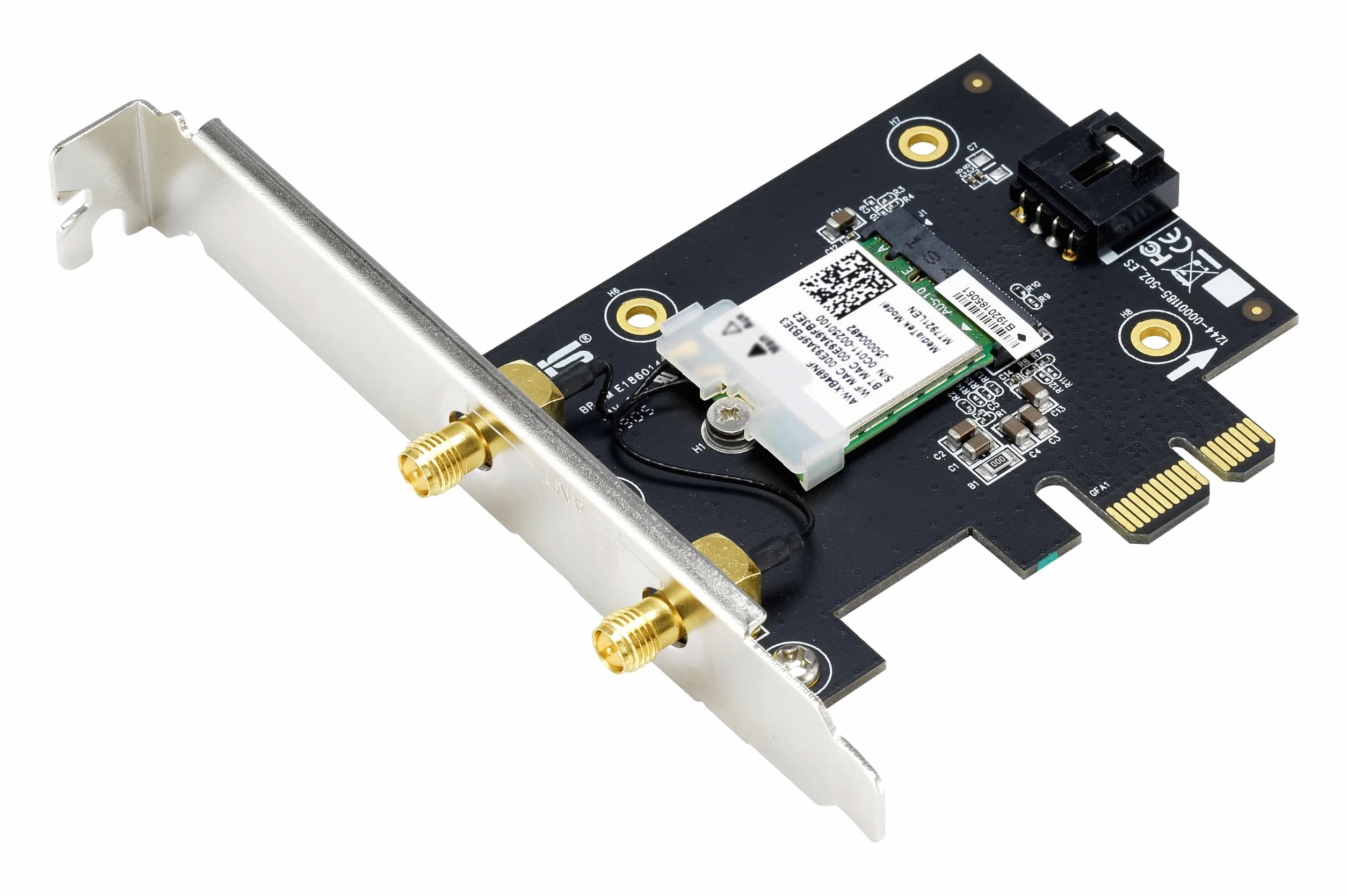 ASUS PCE-AX1800 Adaptateur réseau en Vrac (AX1800 Dual Band PCI-E WiFi 6 802.11ax, Bluetooth 5.2, sécurité réseau WPA3, OFDMA et MU-MIMO)