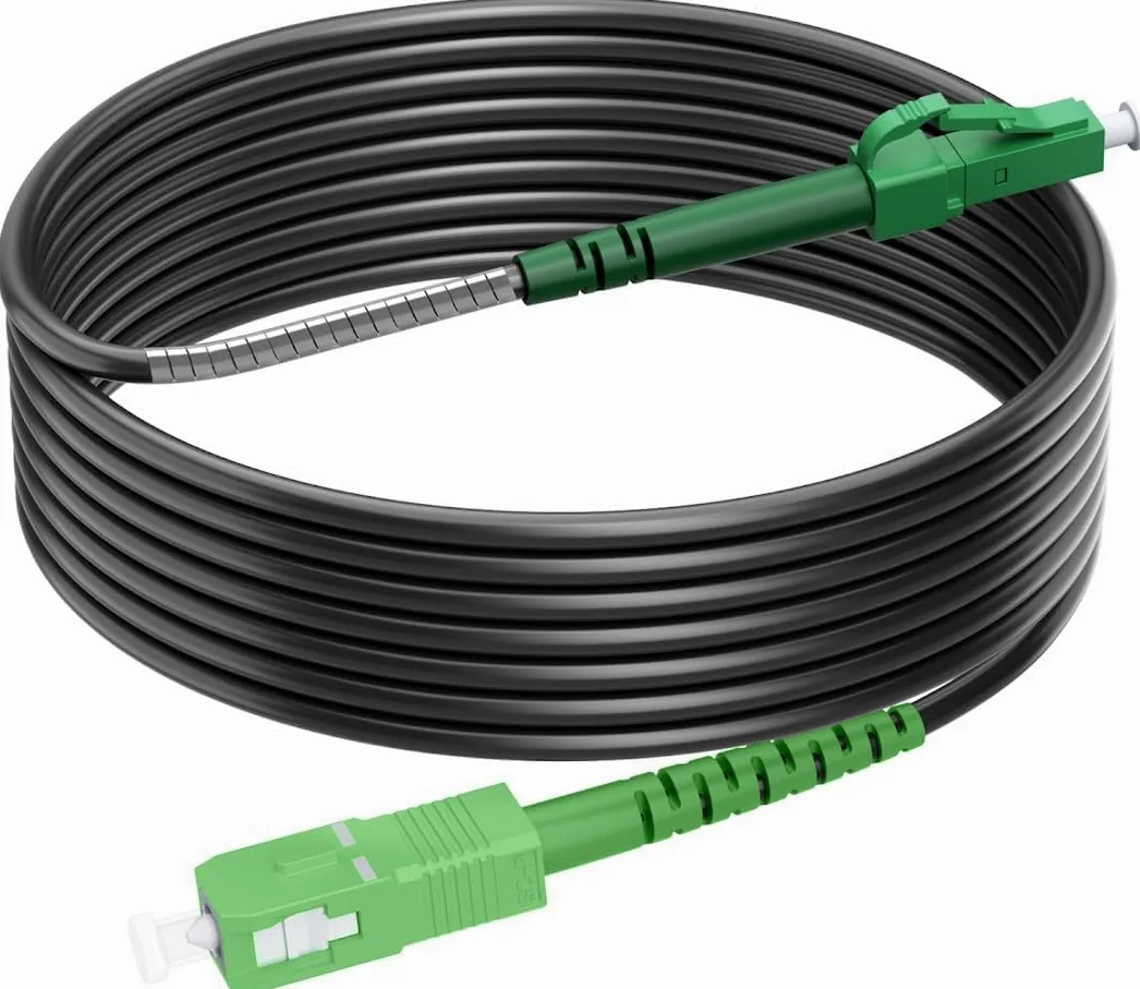 OS2 Câble à fibre optique blindé SC/APC vers LC/APC monomode 60 m | RamboCables, Câble patch Simplex blindé monomode 9/125 µm FTTH pour l'intérieur et l'extérieur