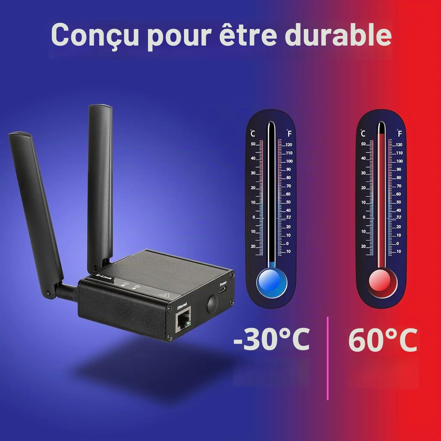 D-Link DWM-311 Modem VPN M2M 4G LTE Cat.4, Conception Industrielle, Gigabit Ethernet, OpenVPN, Antennes SMA, Large Plage de température, pour parkings, commerces, Surveillance, bornes Libre-Service