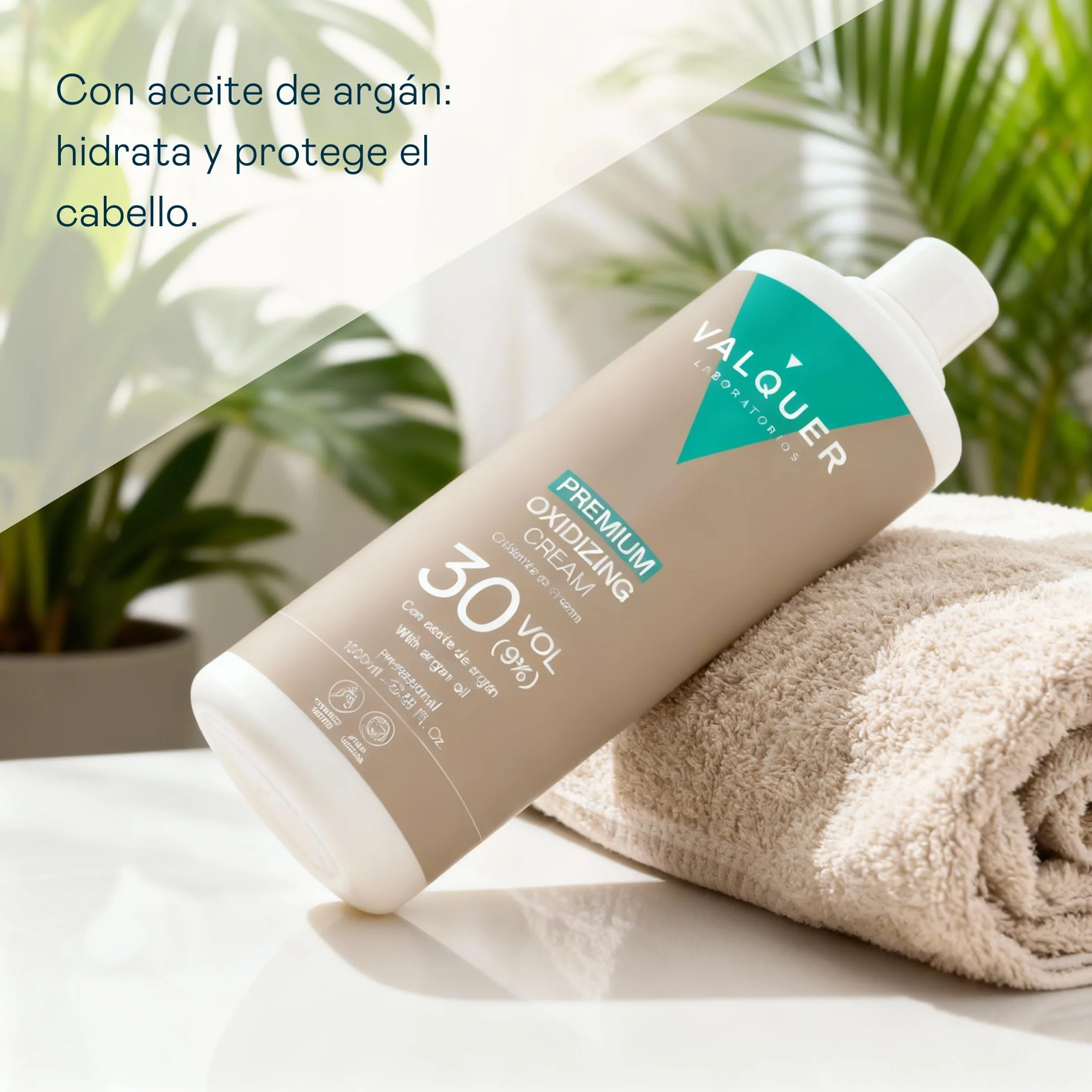 VALQUER Eau Oxygénée 30 Volumes 9% Crème Oxydant Capillaire Professionnel 1L