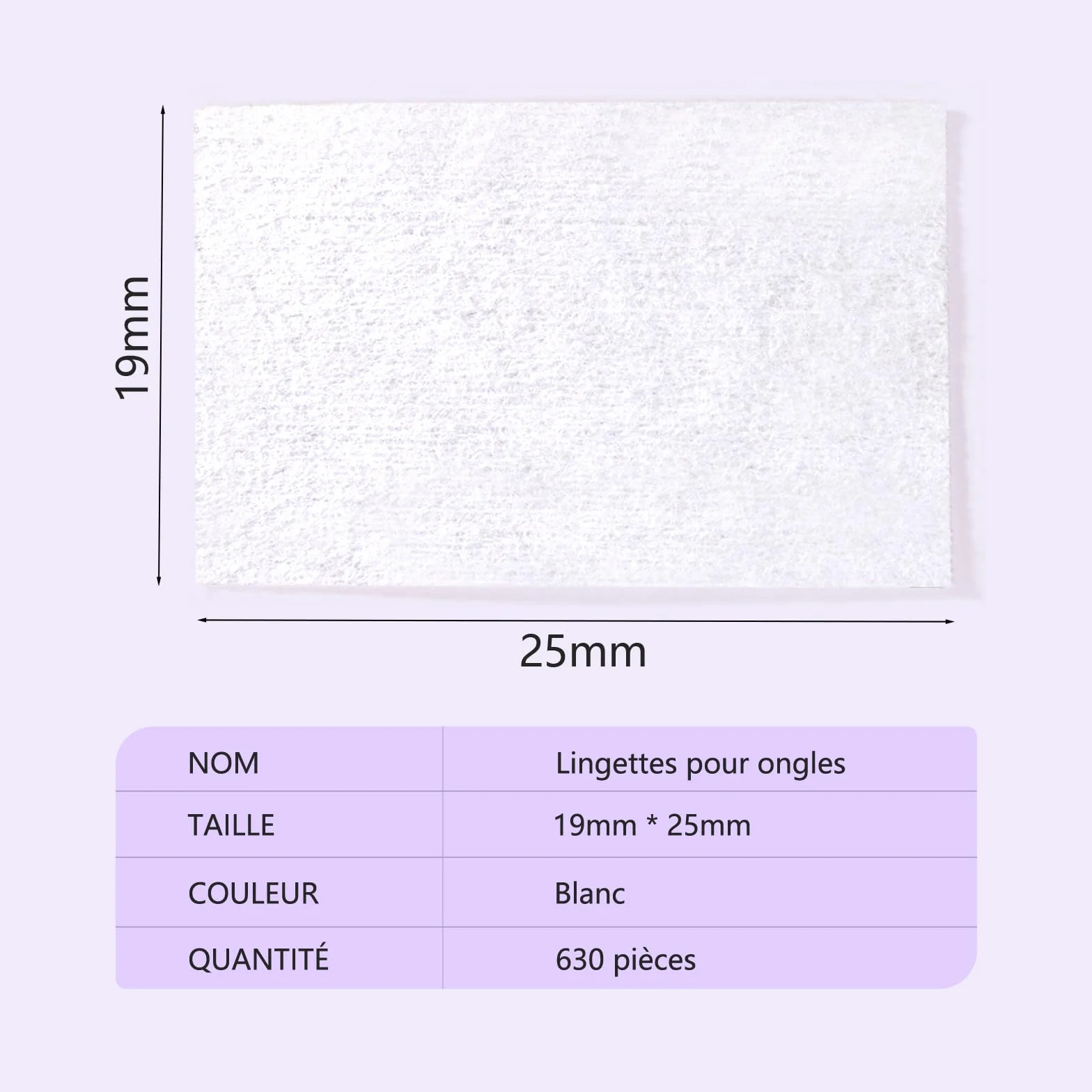 630 Pcs Disques Coton Non Pelucheux pour Ongles, Tampons Démaquillants pour Vernis et Gel (Blanc)