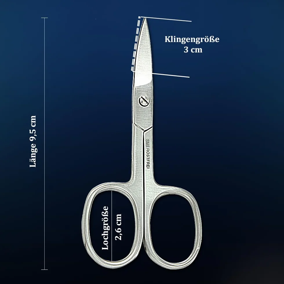 Ciseaux à Ongles Gaucher 9,5 cm Acier Inoxydable Manucure Pédicure Précision avec Étui