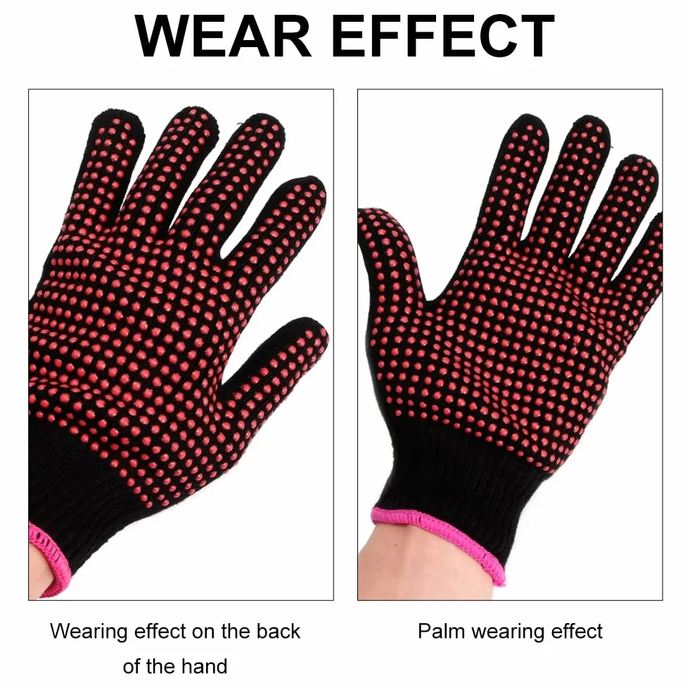 Gants de Coiffure Professionnels Thermiques pour Salon, Fer à Friser et Lisser