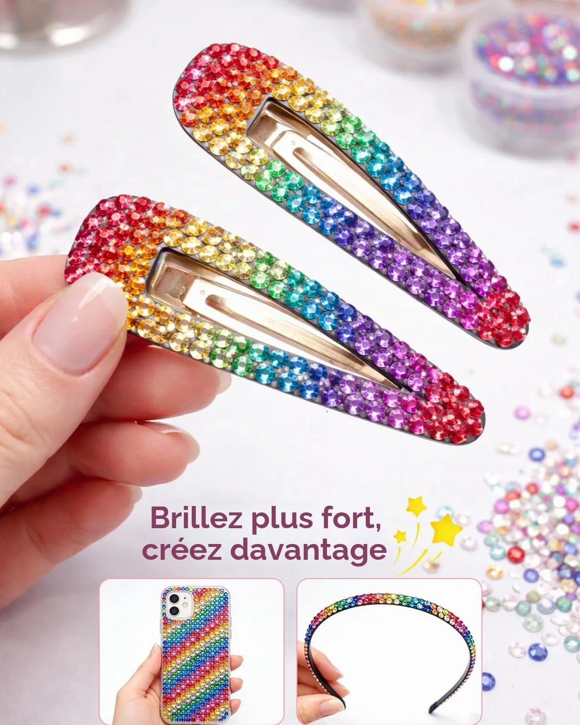 24 Couleurs Strass 30000+Pcs 3mm Flatback Bedazzling Kit avec Pince et Stylo AB Strass a Coller DIY Nail Art