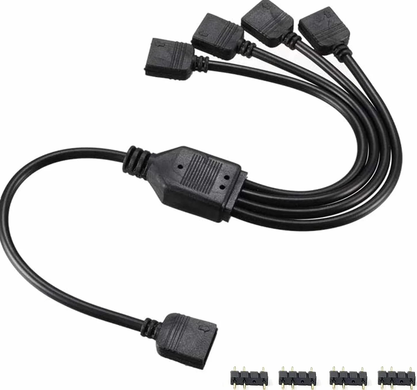 Hub ARGB Adaptateur RGB 1 à 4 Splitter Cable 30 cm Broches Mâles upHere Gaming