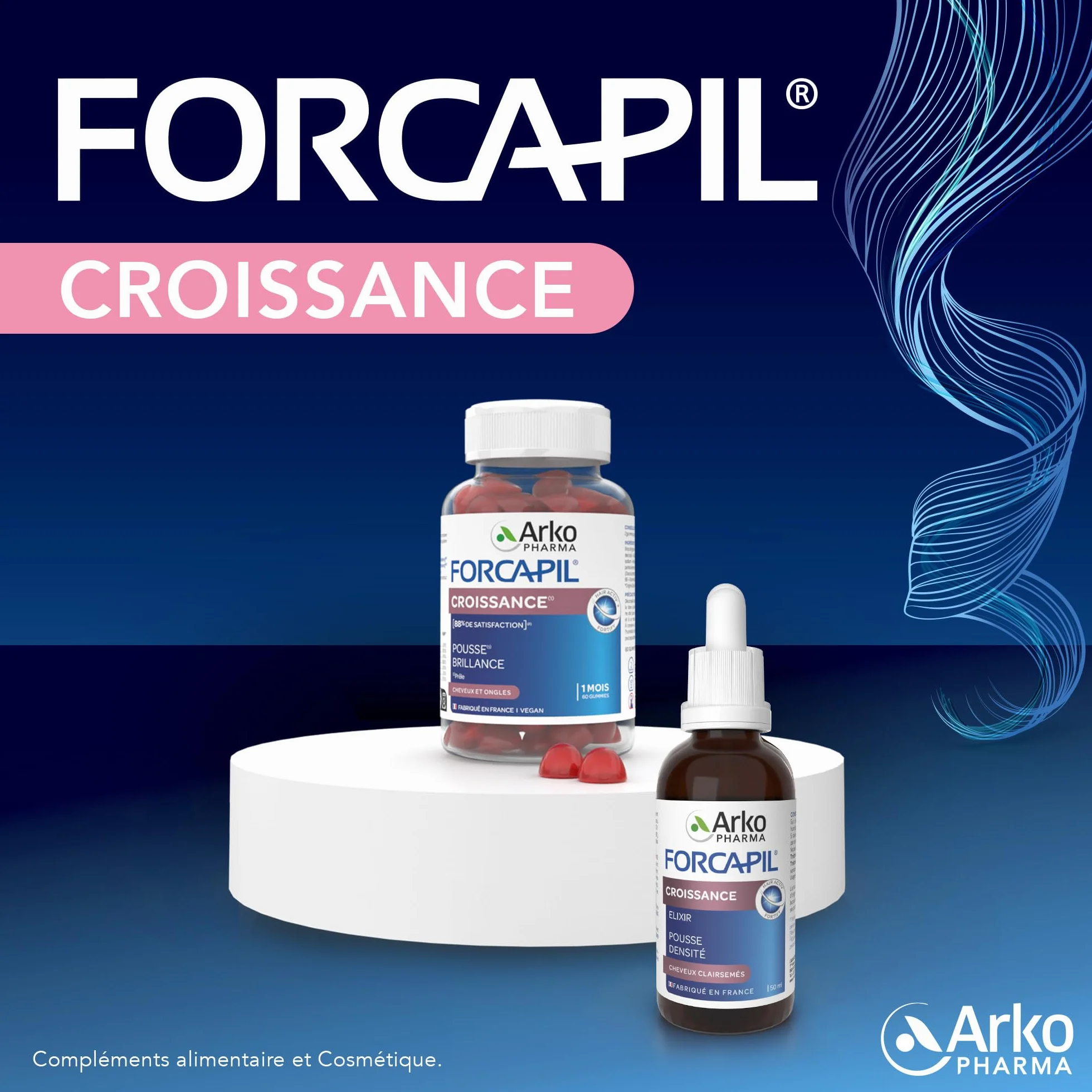 Arkopharma Forcapil Gummies Croissance Cheveux et Ongles 60 gummies