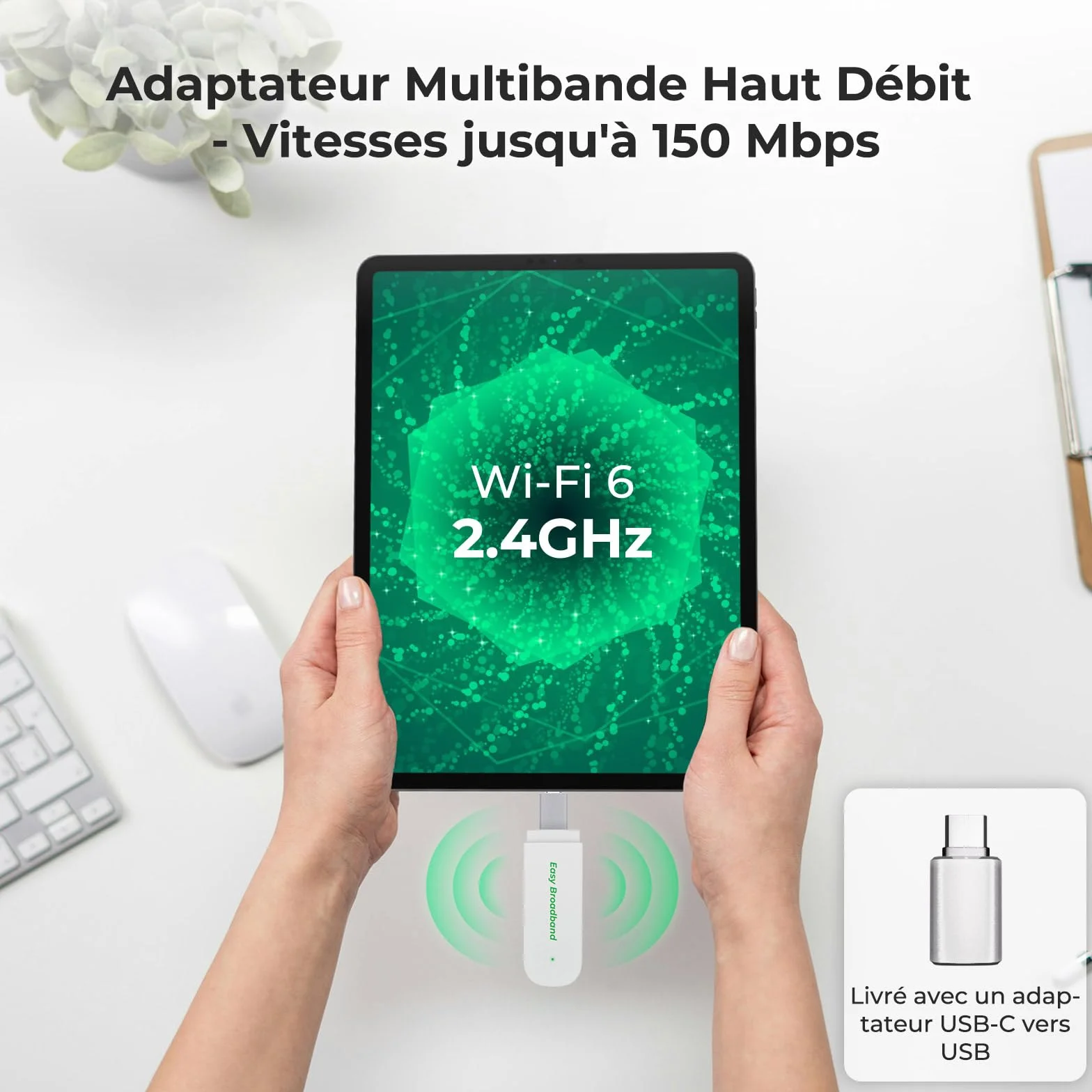Clé Internet mobile 4G LTE WiFi 6, 150 Mbit/s, dongle USB WLAN hotspot pour ordinateur portable/PC