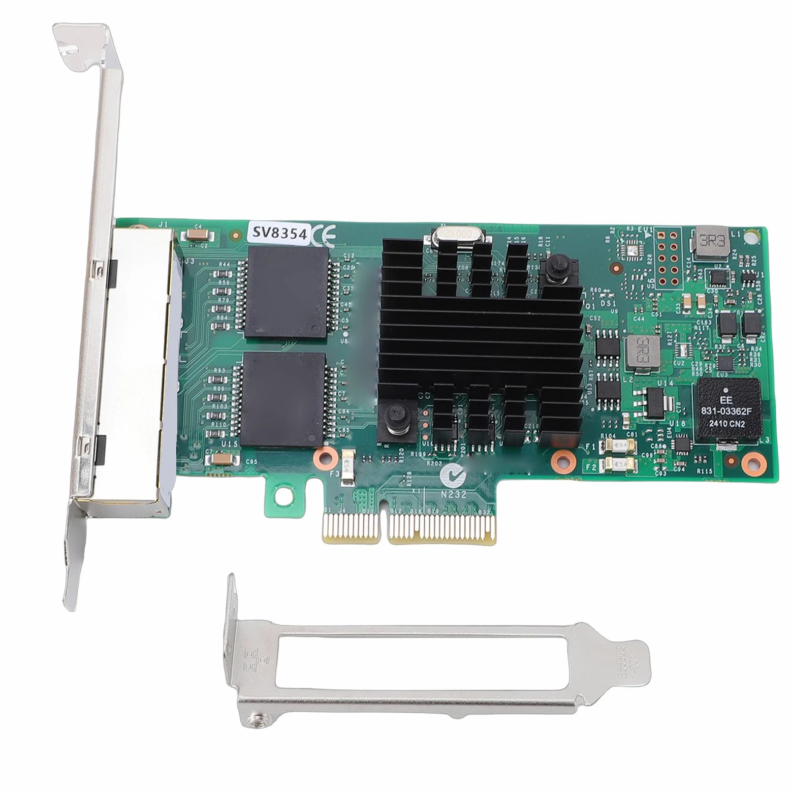 Naroote Carte Réseau PCI Express Gigabit Ethernet 1000 Mbps Haute Performance Contrôleur 350AM4 Port RJ45 Réseau PCIE Adaptateur Fonctionnement Fiable Stable pour Serveur Bureau