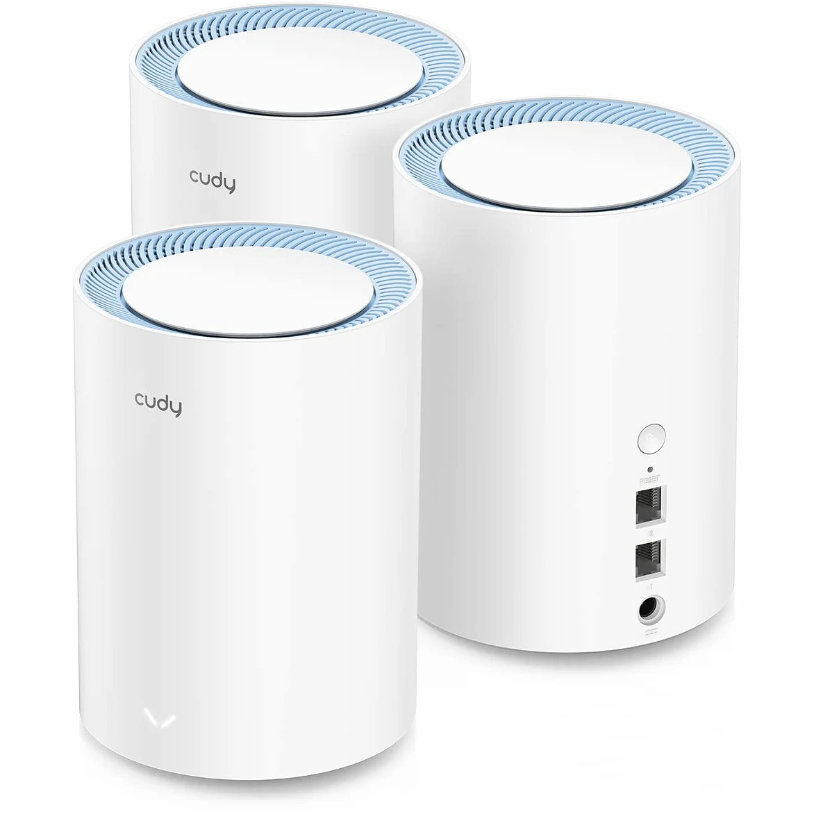 Cudy AC1200 Whole Home Mesh Lot de 3 routeurs WiFi Double Bande AC1200, Extension de portée, VPN, DNS au-Dessus TLS, IPv6, DDNS, M1200 3-Pack