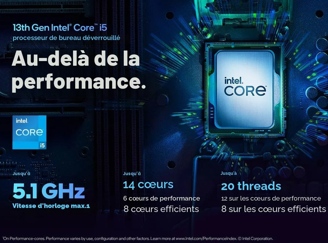 Intel Core i5-13600KF Processeur PC Bureau 14 Cœurs 24 Mo Cache 5,1 GHz