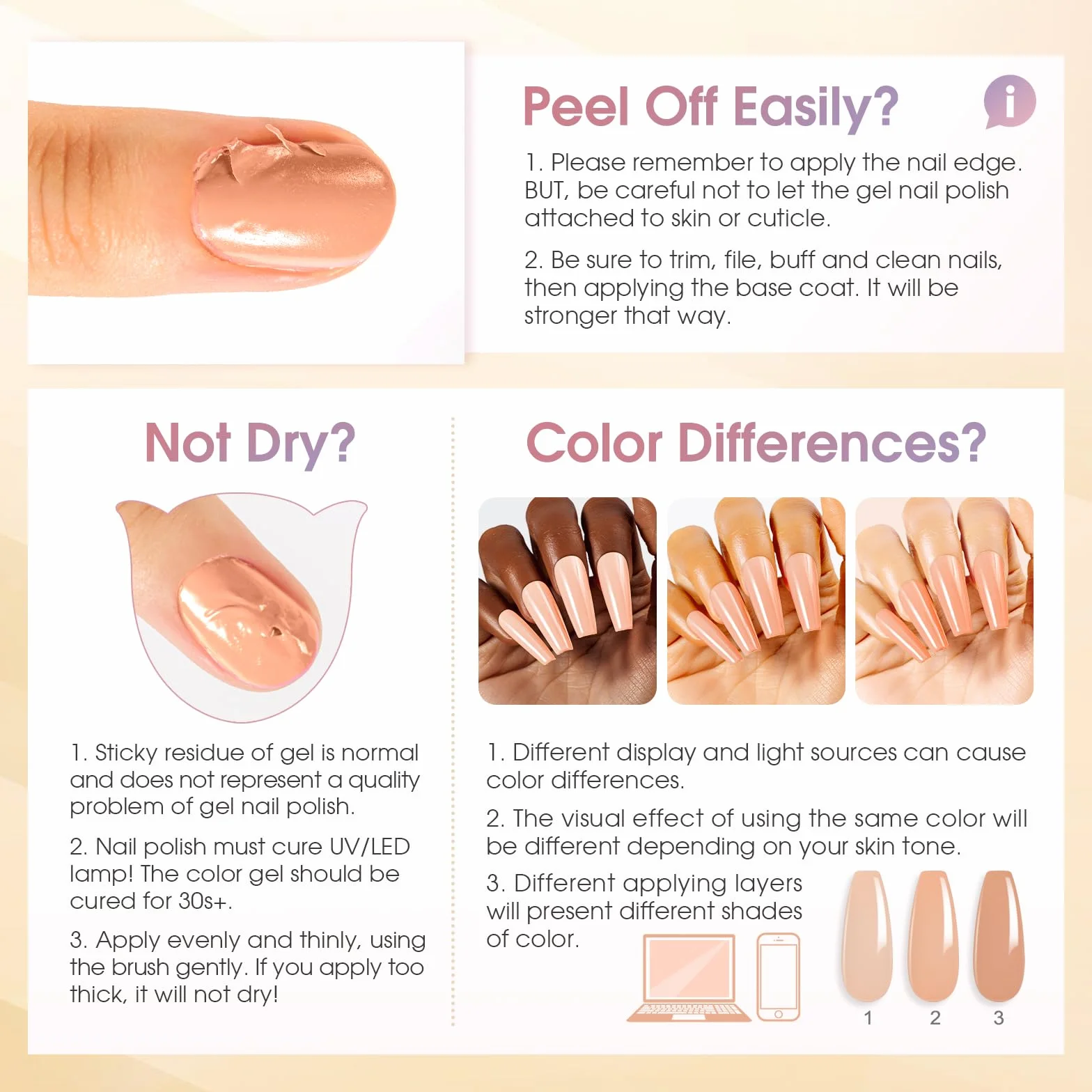 ROSALIND Base Coat Vernis Semi Permanent 15ml UV LED Soak Off Gel Polish