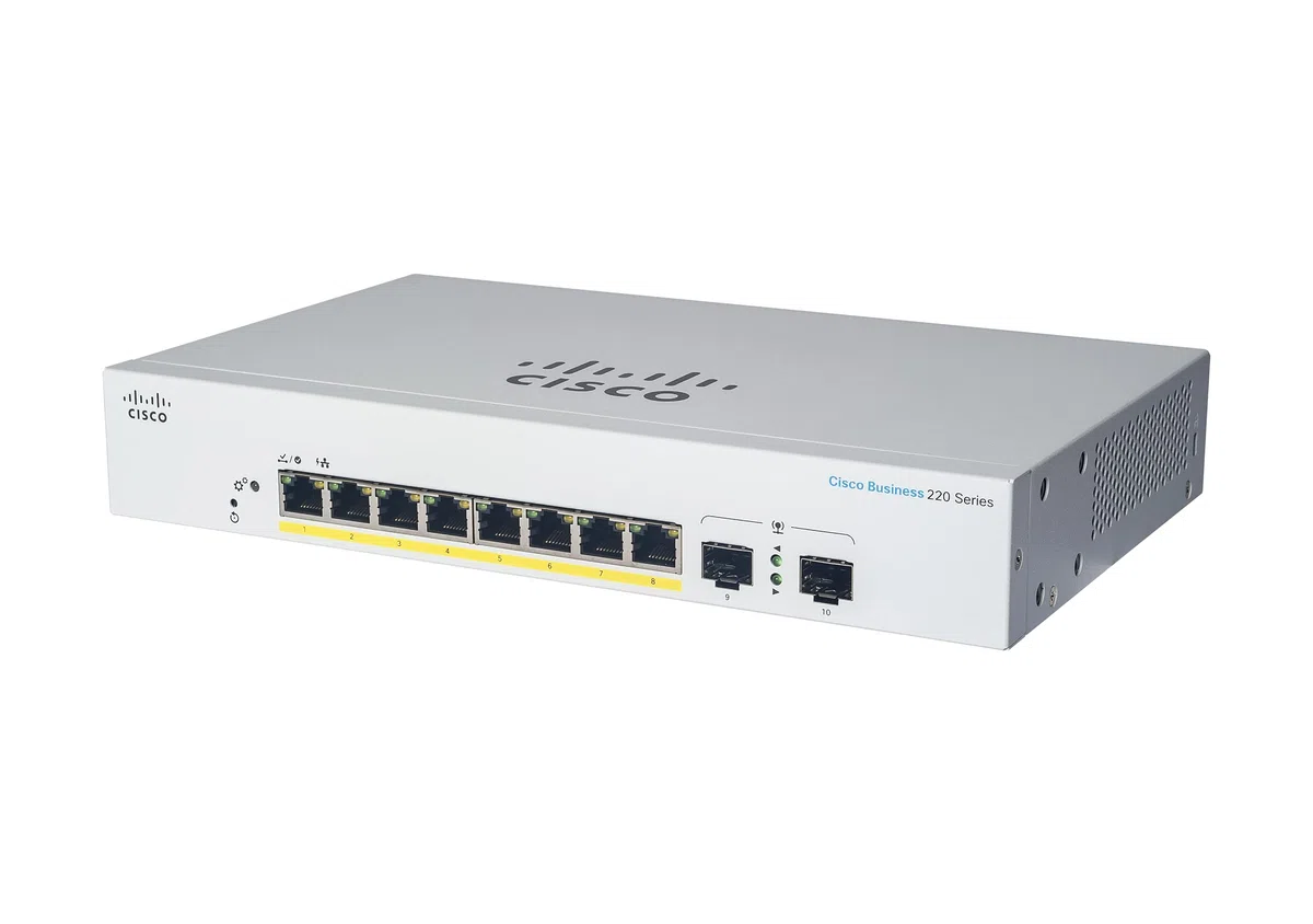 Commutateur Intelligent Cisco Business CBS220-8T-E-2G | 8 Ports GE | Ports Small Form-Factor Pluggable (SFP) 2 x 1G | Garantie matérielle limitée de 3 Ans (CBS220-8T-E-2G-EU)