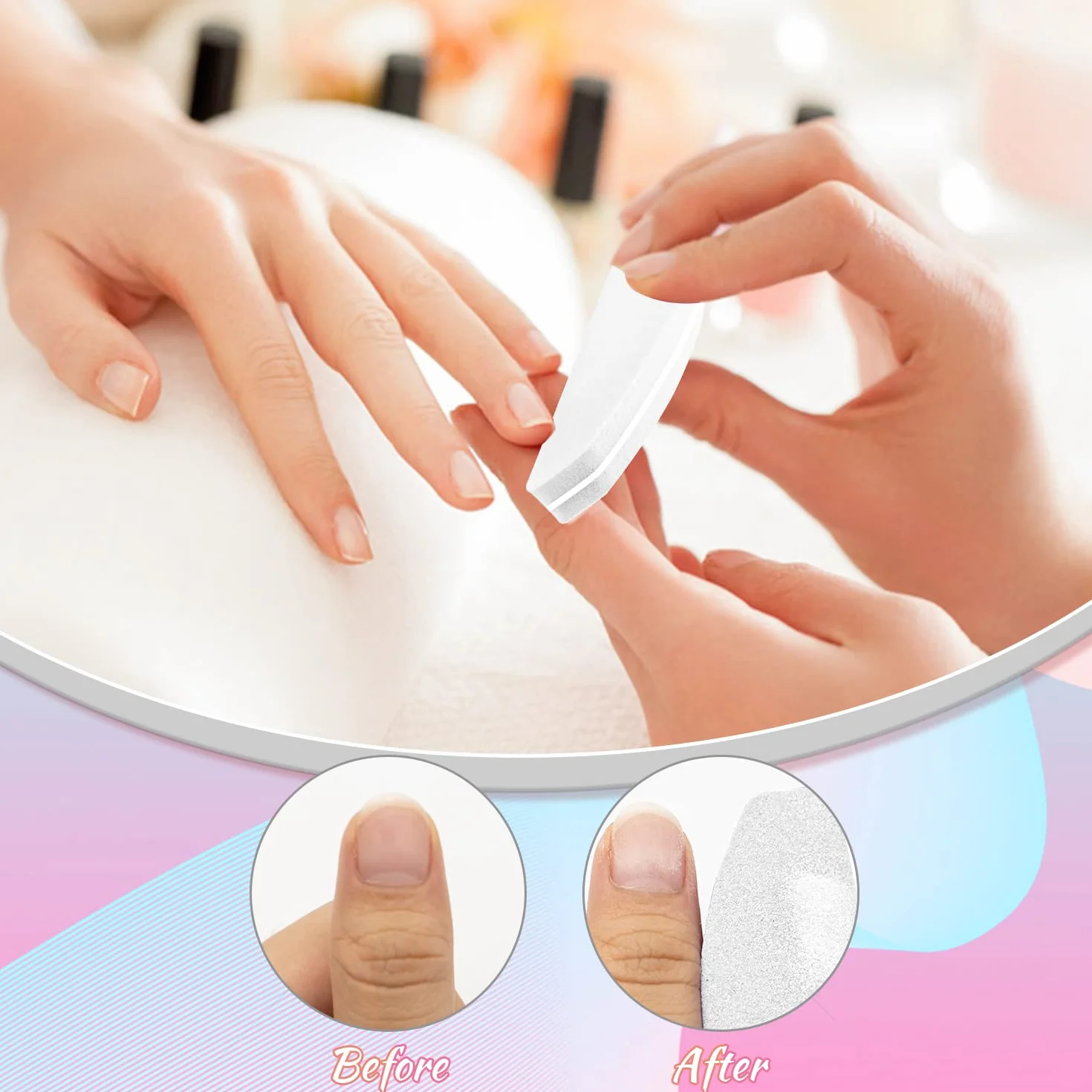 Lot de 20 Bloc Polissoir Ongles 100/180 pour Ongles Acrylique ou Gel Naturel