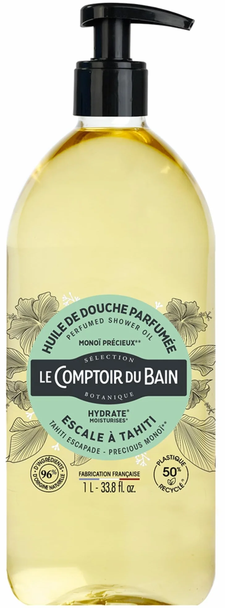 Le Comptoir du Bain Huile de Douche Parfumée Escale à Tahiti 1 L