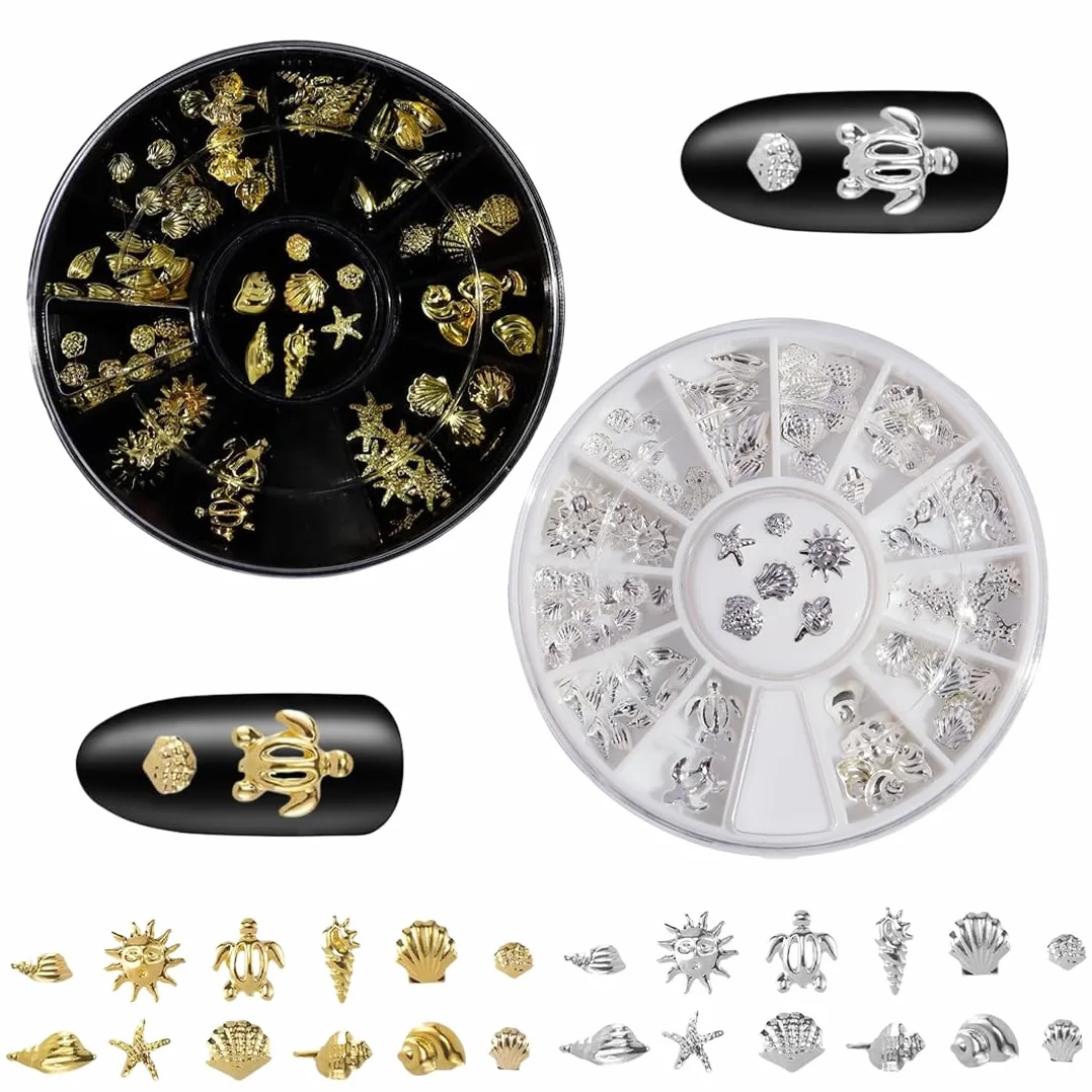 Bijoux Ongles Nail Art Decoration Or Argent 2 Sets