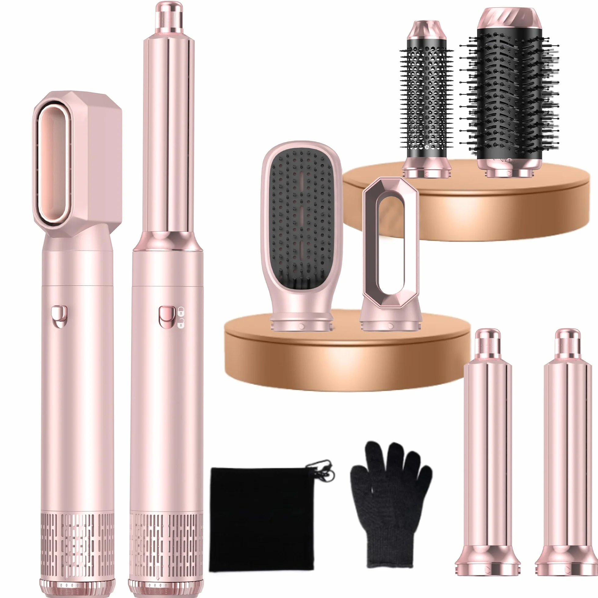 MogaWave Pro Airbrush Air Styler 1000W Brosse Soufflante Seche Cheveux Brushing Boucleur