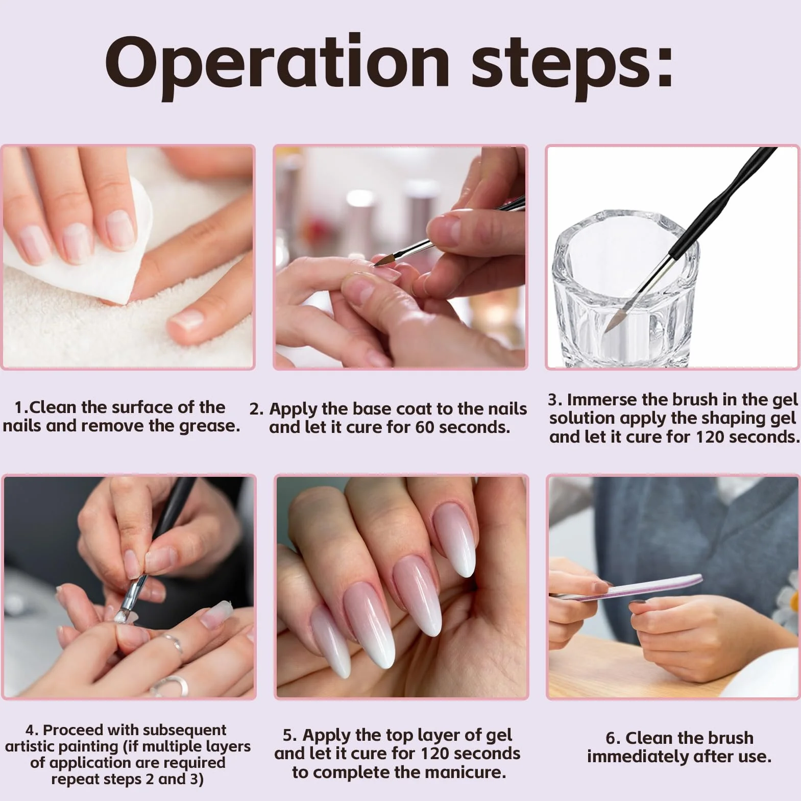 Slip Solution Polygel, Solution de Glissement pour Polygel Ongles, Kit Ongle Gel Anti-adhérence avec Pince, Brosse, Verre en Cristal et Lingettes