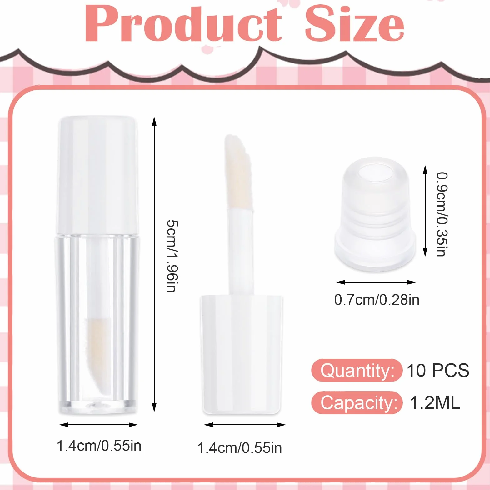 10 tubes gloss à lèvres vides transparents rechargeables 1,2 ml pour baume échantillons voyage