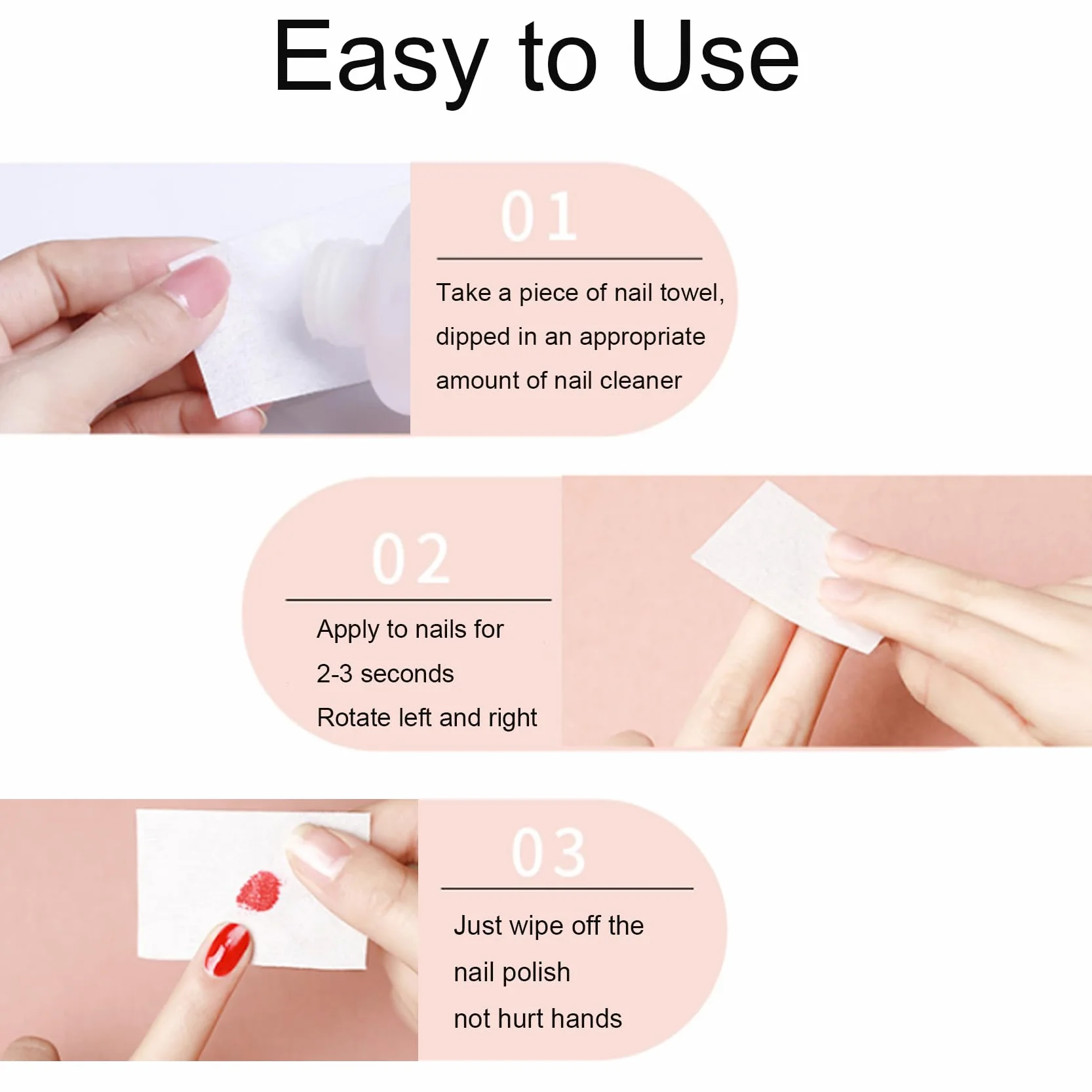 Lingettes à Ongles Non Pelucheux 900 Pcs, Lingettes Nettoyantes pour Nail Art Enlever Vernis UV Gel (Blanc)