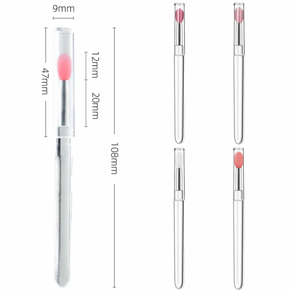 Pinceaux à lèvres en silicone ensemble 5 pièces avec couvercles exfoliants cosmétiques
