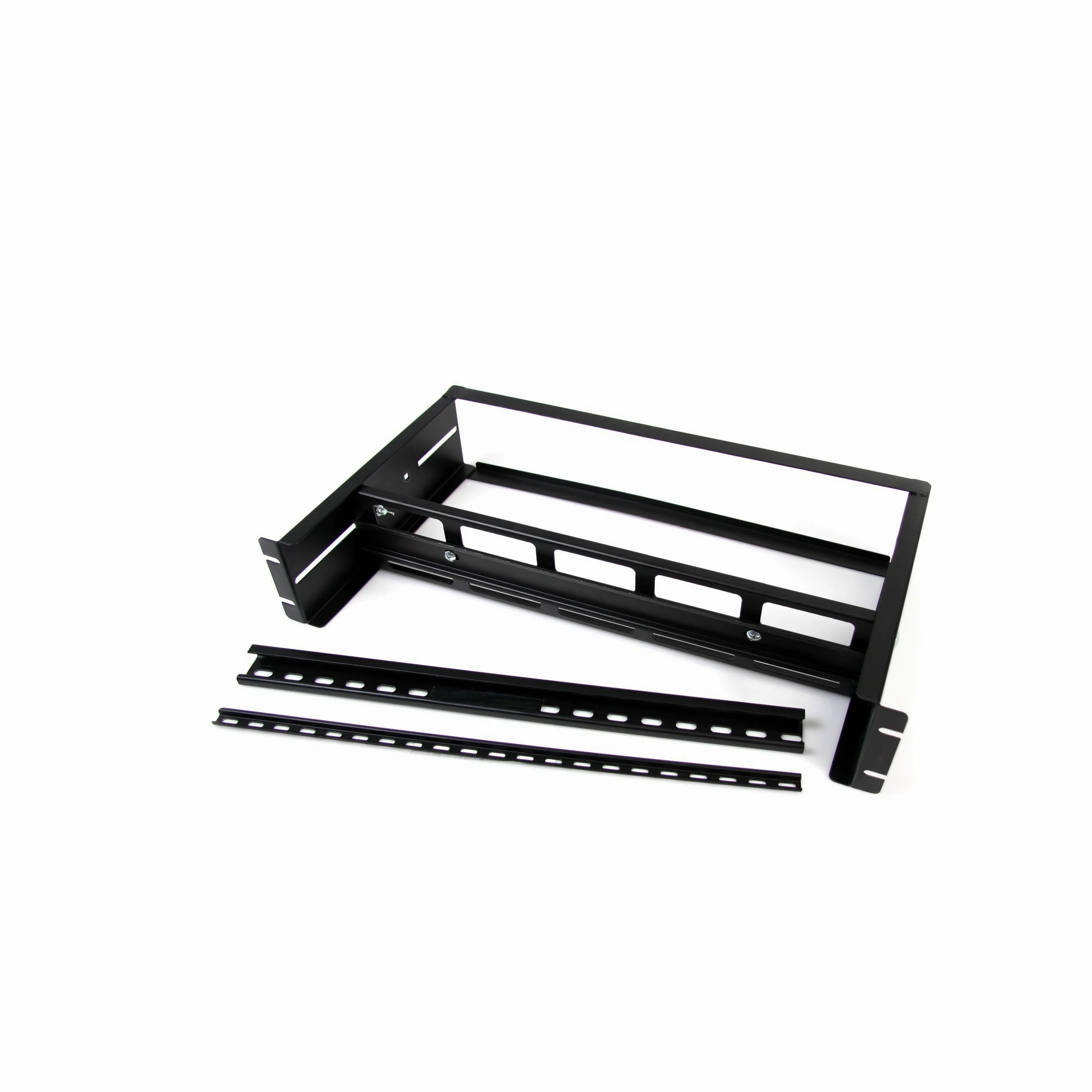 StarTech Kit Rail DIN 2U Rack 19", Profondeur Réglable, 12,5kg (ADJDINKIT) | Rails Top Hat, Mini et G, Montage en rack, Compatible