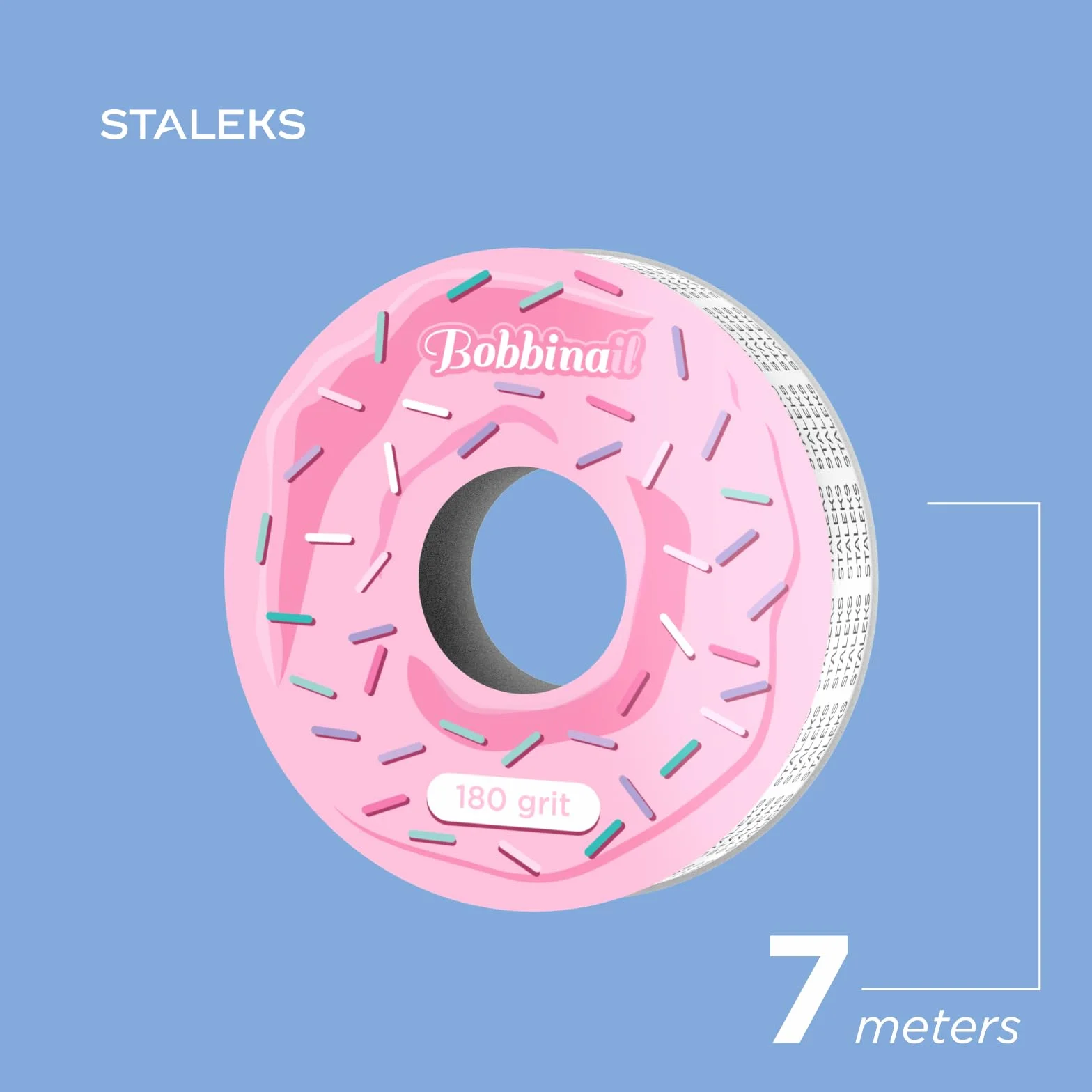 STALEKS PRO BOBBINAIL Rouleau de lime blanche adhésive recharge jetable 6 m Grain 180 Expert