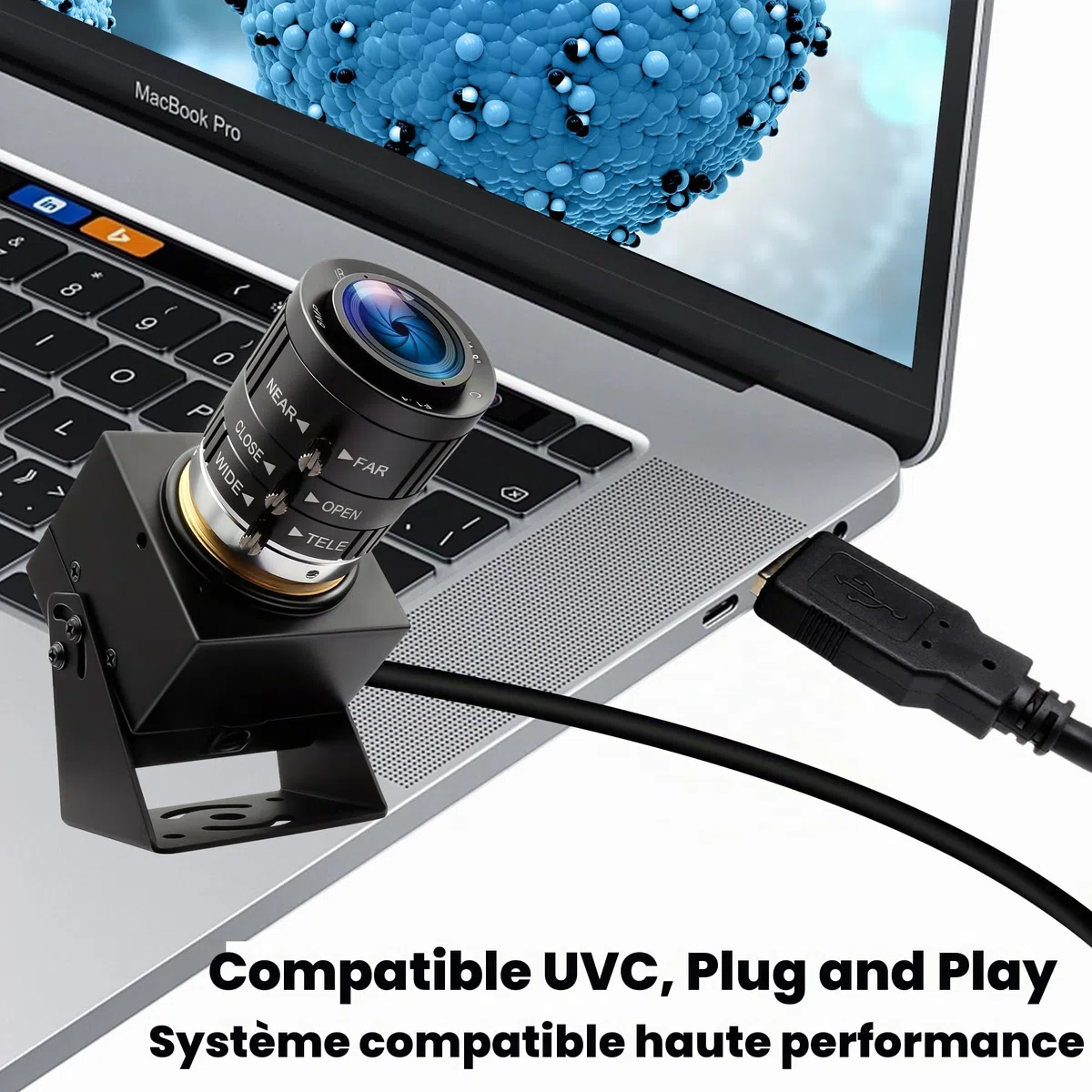 ELP Caméra USB 4K 120fps - Webcam Haute Vitesse 12MP Avec Zoom Optique Manuel 3x - Pour Golf, Raspberry Pi, Windows, Linux, Mac OS
