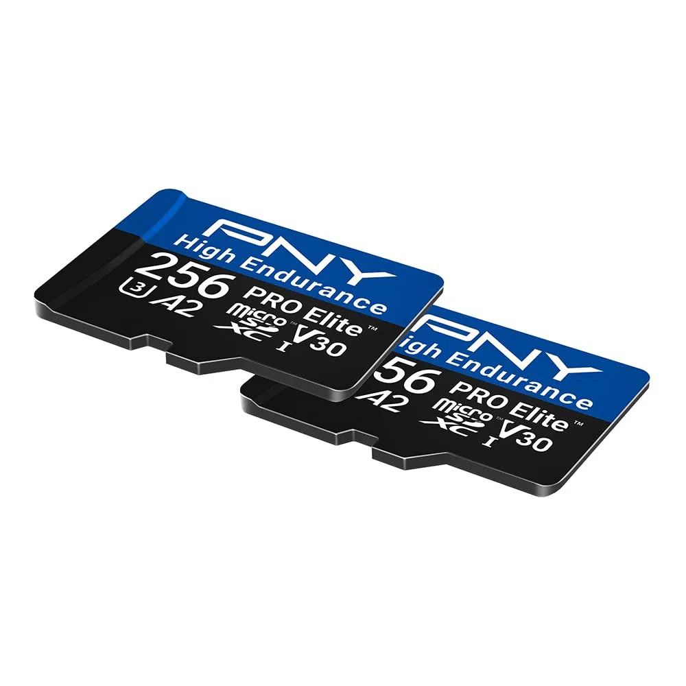PNY 2X 256GB Pro Elite High Endurance C10 U3 V30 A2 microSDXC Carte Mémoire