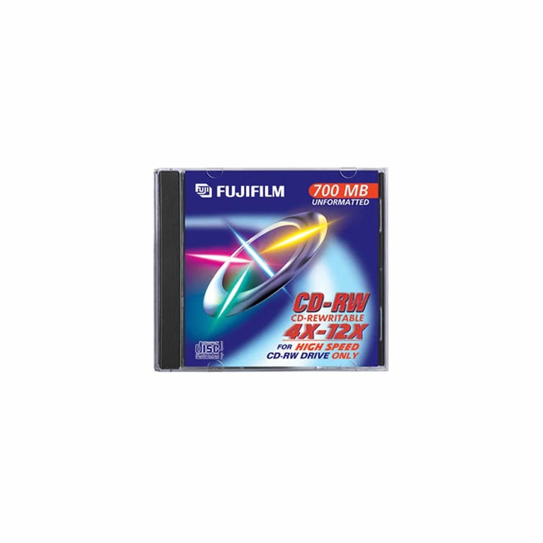 Fuji CD-RW 80 mm Speed 4x-12x Boitier cristal 10 mm Pack de 10