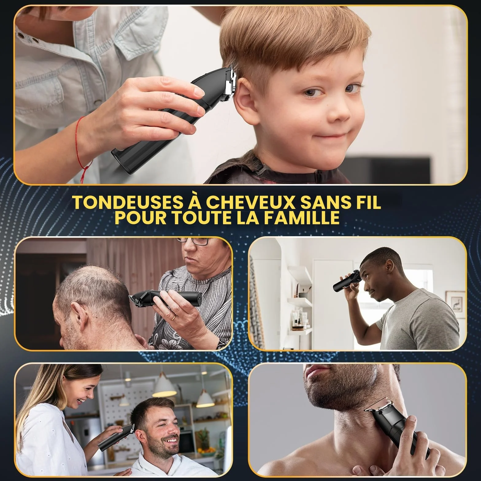 Tondeuse Cheveux Hommes Professionnelle Kit Coupe Cheveux Barbe