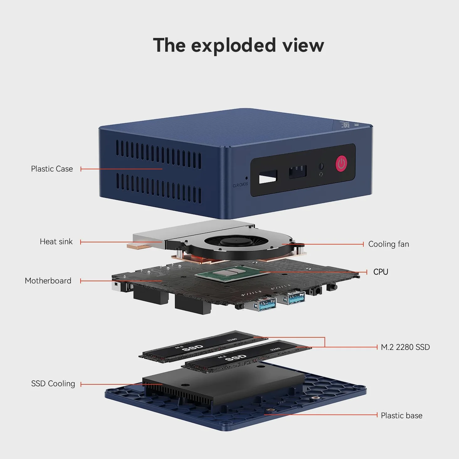 Beelink Mini S12 Mini PC, Intel Alder Lake-N N95 (4C/4T, jusqu'à 3,4 GHz) 16Go DDR4 RAM 500Go M.2 2280 SSD, Mini Ordinateur de Bureau 4K 60Hz Dual HDMI, WiFi5, Bluetooth 4.2, 2.5G LAN