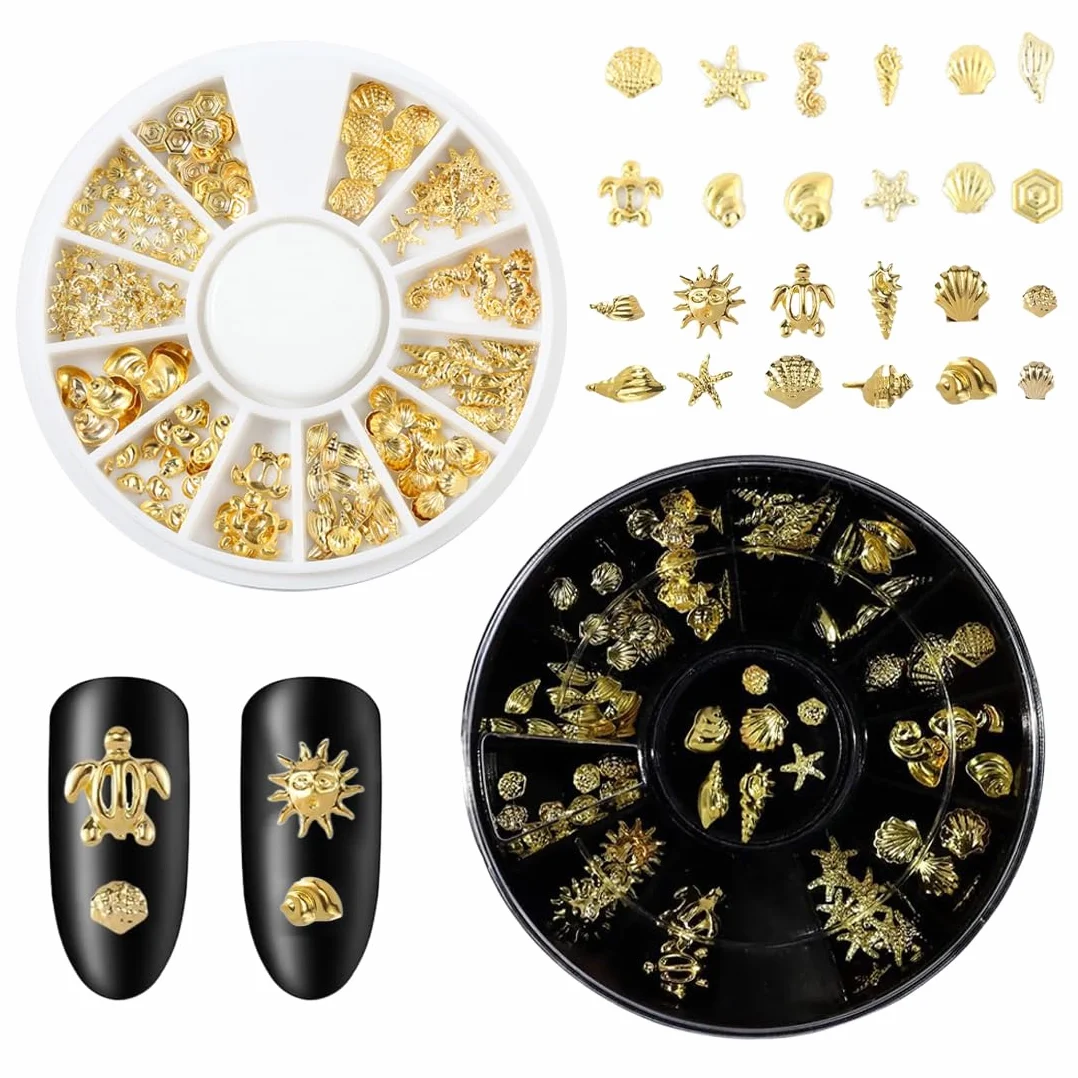 Bijoux Ongles Nail Art, Decoration Ongle (Gold*2)