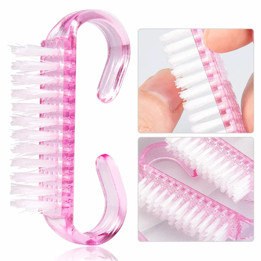 Brosse à Ongles en Plastique 6 PCS, Brosse de Nettoyage pour Nail Art