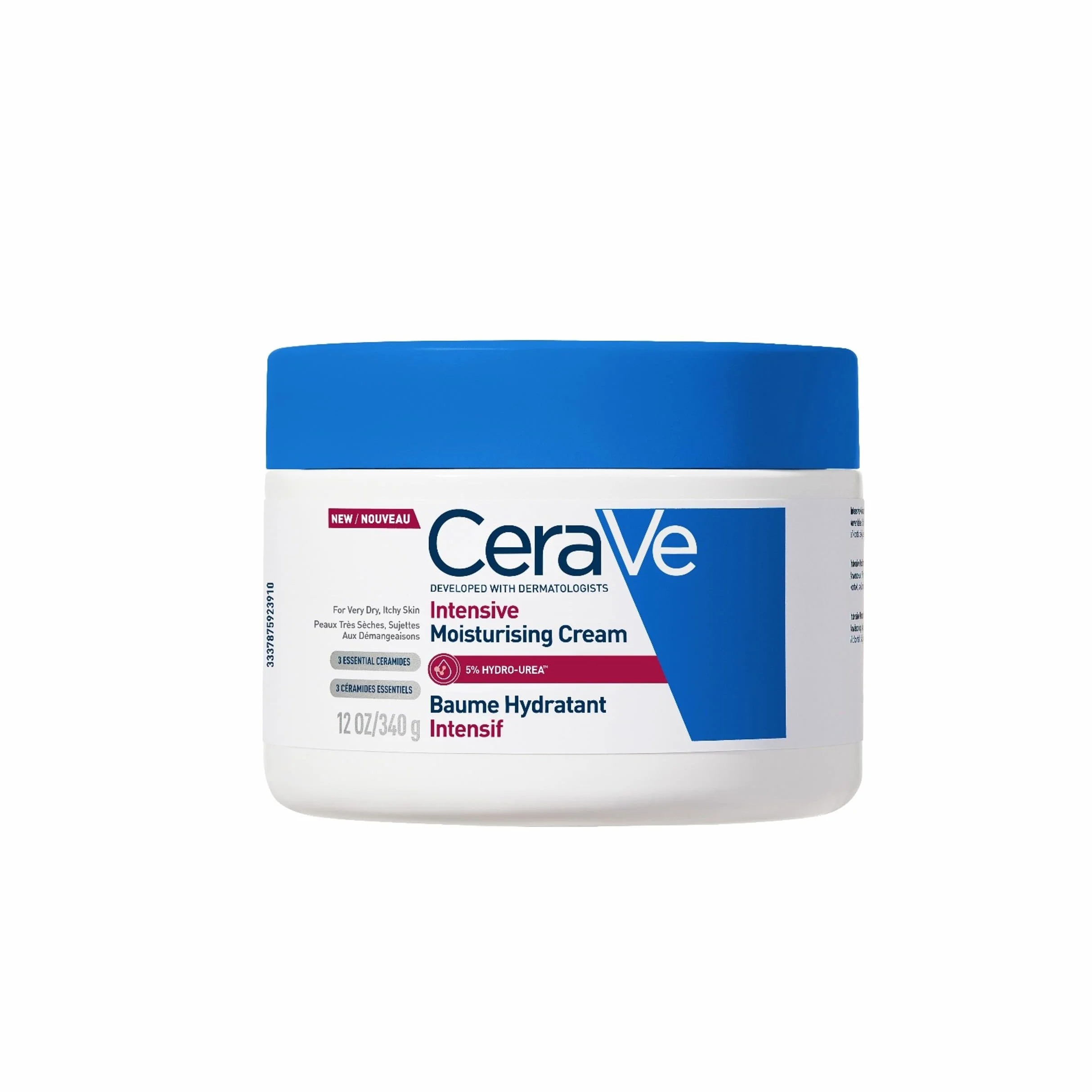 CeraVe Baume Hydratant Intensif Corps & Visage Peaux Très Sèches 72H d’Hydratation Beurre de Karité 3 Céramides Hydro-Urea Boost 340g