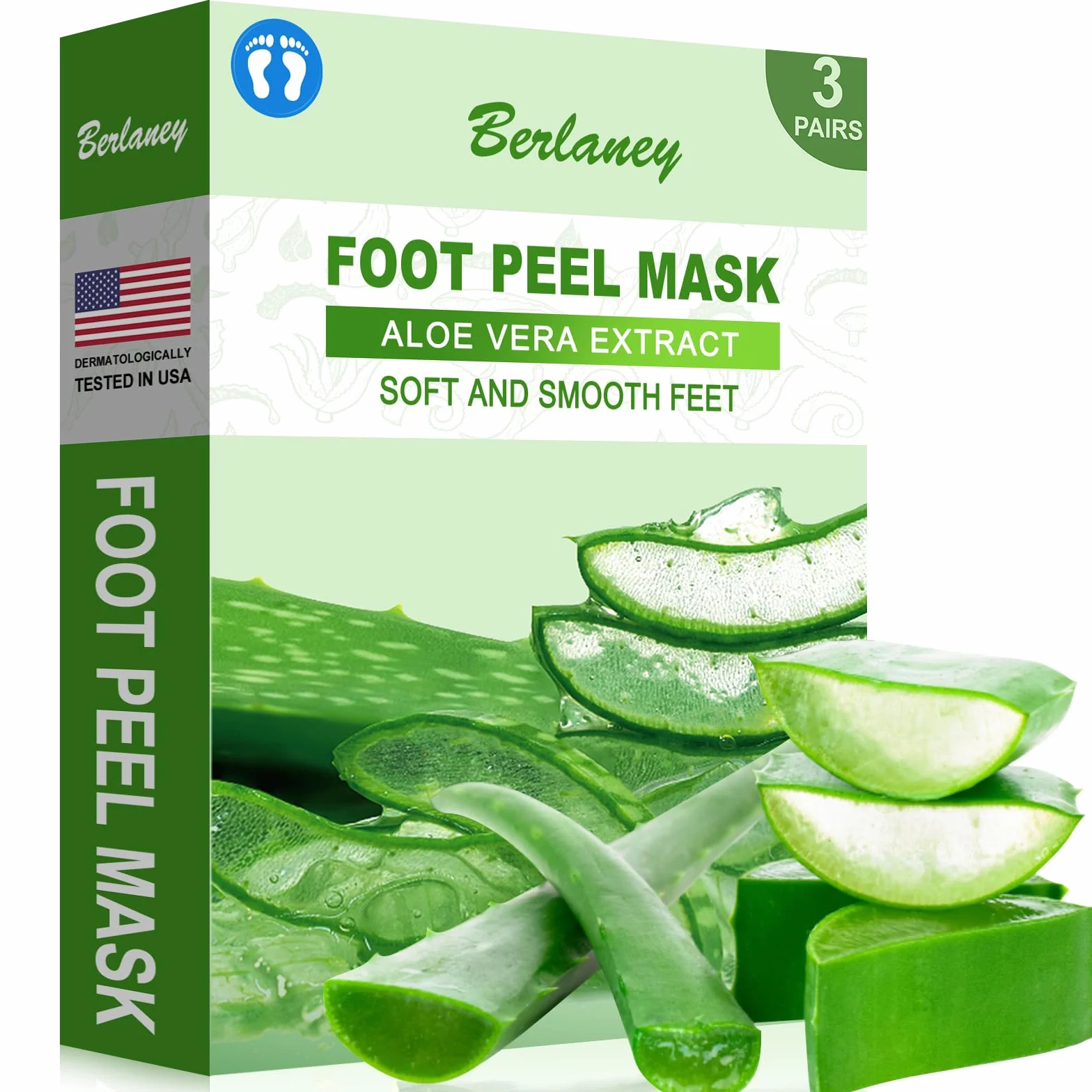 Masque Pieds Exfoliant 3 Paires Aloe Vera Soin Pieds Secs Talons Fendus Callosités Peau Morte