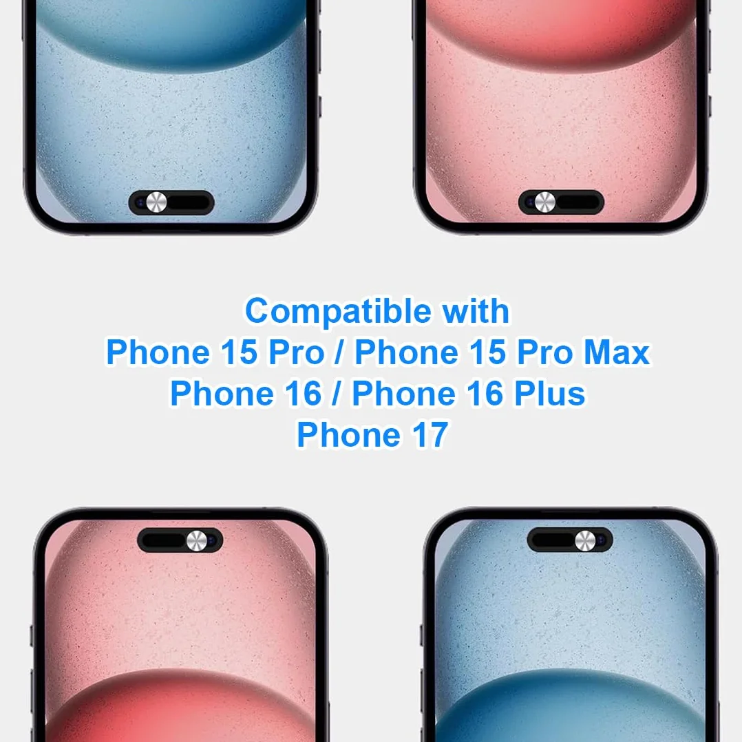 Caches pour Caméra Frontale Compatibles avec Phone 16/16Plus/16Pro/16Pro Max/17, Amovibles, Protègent Confidentialité Sécurité