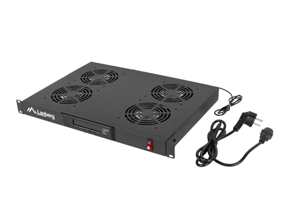 LANBERG Panel VENTILACION LCD 4 VENTILADORES TERMOSTATO 230V 1U Rack 19 Negro