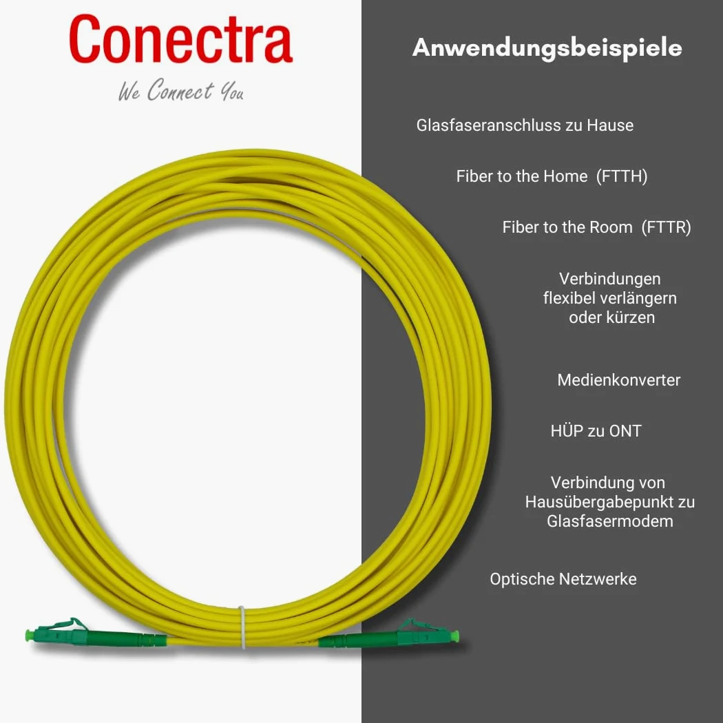 75m Câble Fibre Optique | LC/APC - LC/APC | Jaune | Idéal pour les réseaux domestiques FTTH | Compatible avec Orange, SFR, Bouygues Telecom, Free | Rallonge Câble (Longueur 75 Mètres)