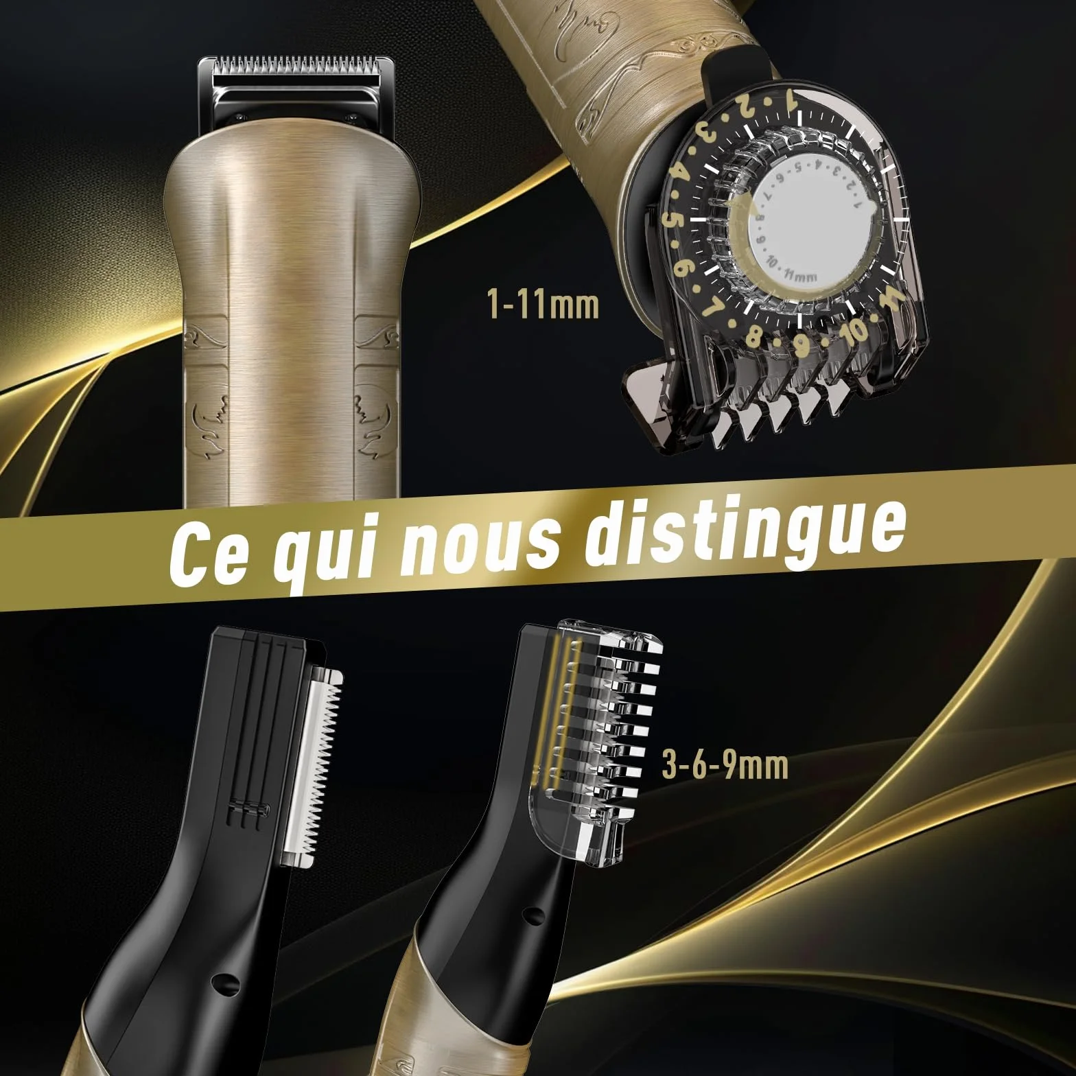 Tondeuse Cheveux Hommes Kit Professionnel 17-en-1 avec Tondeuse Barbe Écran LCD Rechargeable USB-C
