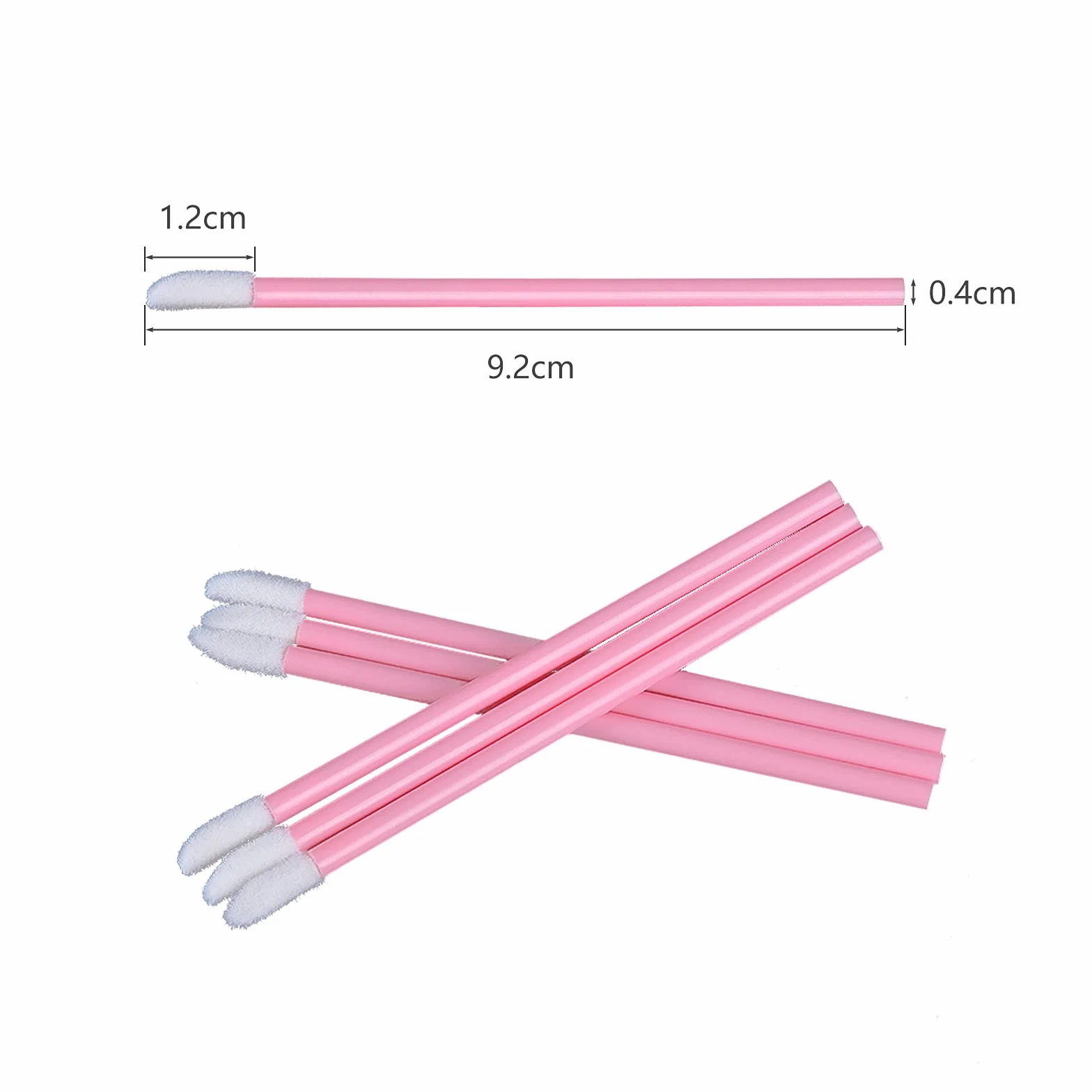 VEGCOO Lot de 300 pinceaux à lèvres jetables maquillage lèvres Rose