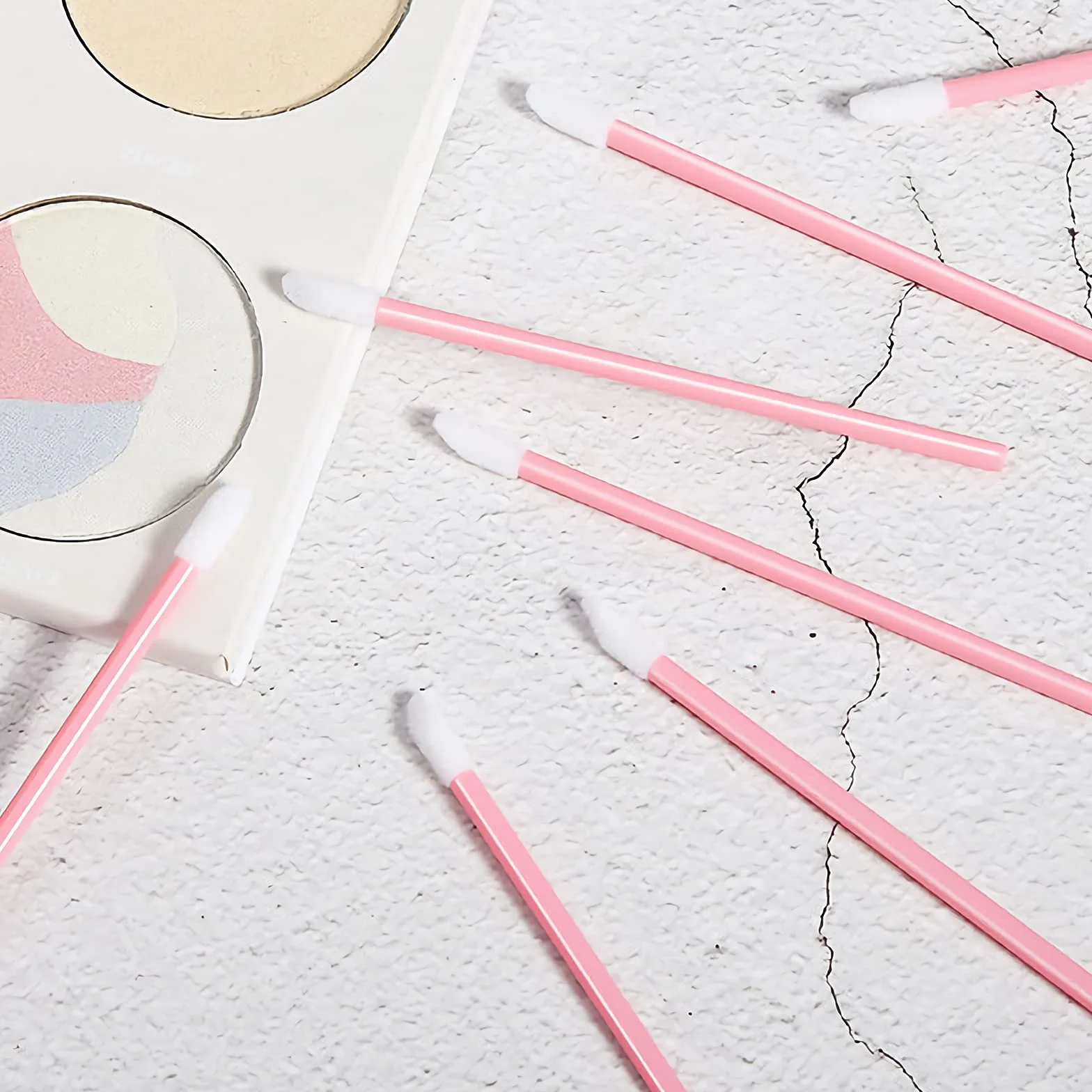VEGCOO Lot de 300 pinceaux à lèvres jetables maquillage lèvres Rose