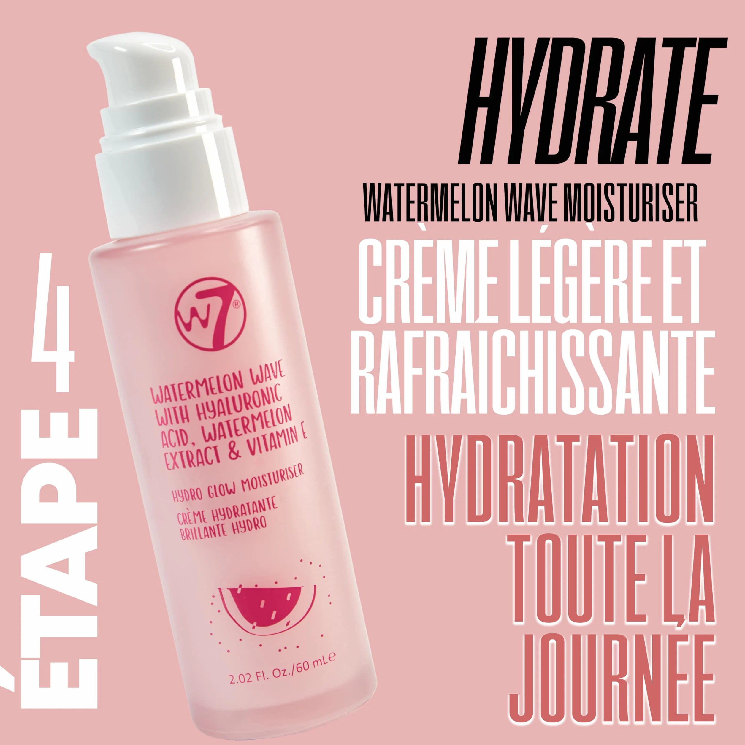 W7 Coffret de Soin de la Peau 5 Étapes Crème Hydratante Sérum Tonique Nettoyant Masque Lèvres