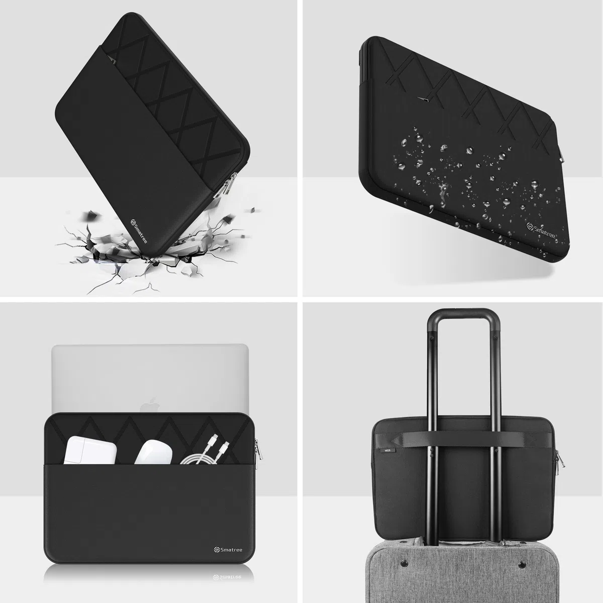 Smatree Housse pour 13.3 Pouces Compatible avec MacBook Air 13.6 Pouces M4, 2024 M3 A3113/2022 M2 A2681, 13 Pouces M4 2025/M1 2020-2018, MacBook Pro M2 2022/M1 2020-2016 A2338, avec Poche (E411)