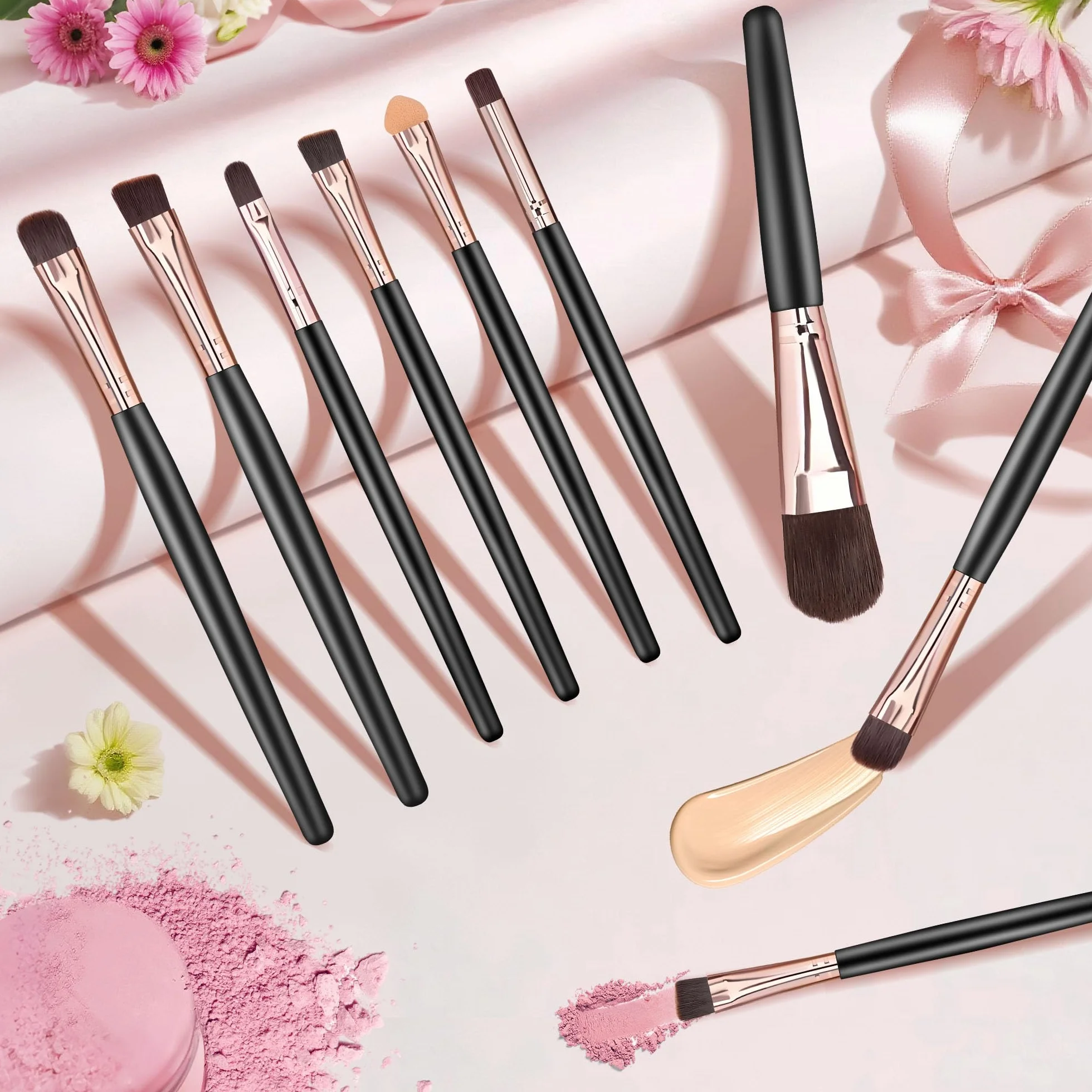 Kit Pinceaux Maquillage 20 Pièces Professionnels Fond de Teint Fard à Paupières